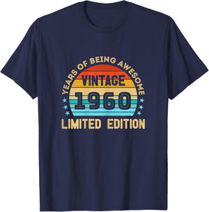 Vintage 1960 T Shirts Retro Funny 1960 Birthday T-Shirt - T-Shirt | Navy