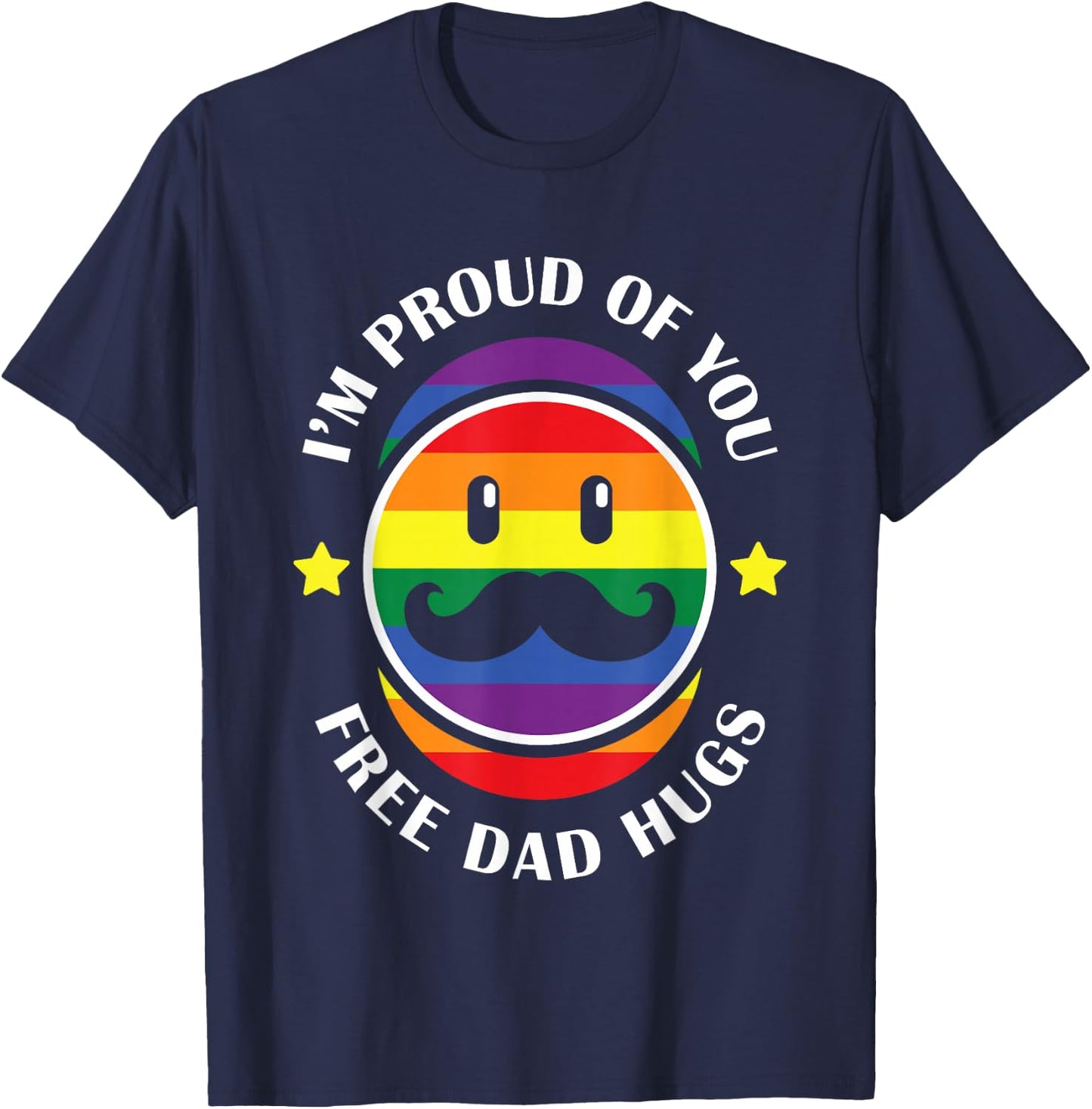 Gay Pride Proud Dad LGBT Parent Father’s Day T-Shirt - T-Shirt | Navy