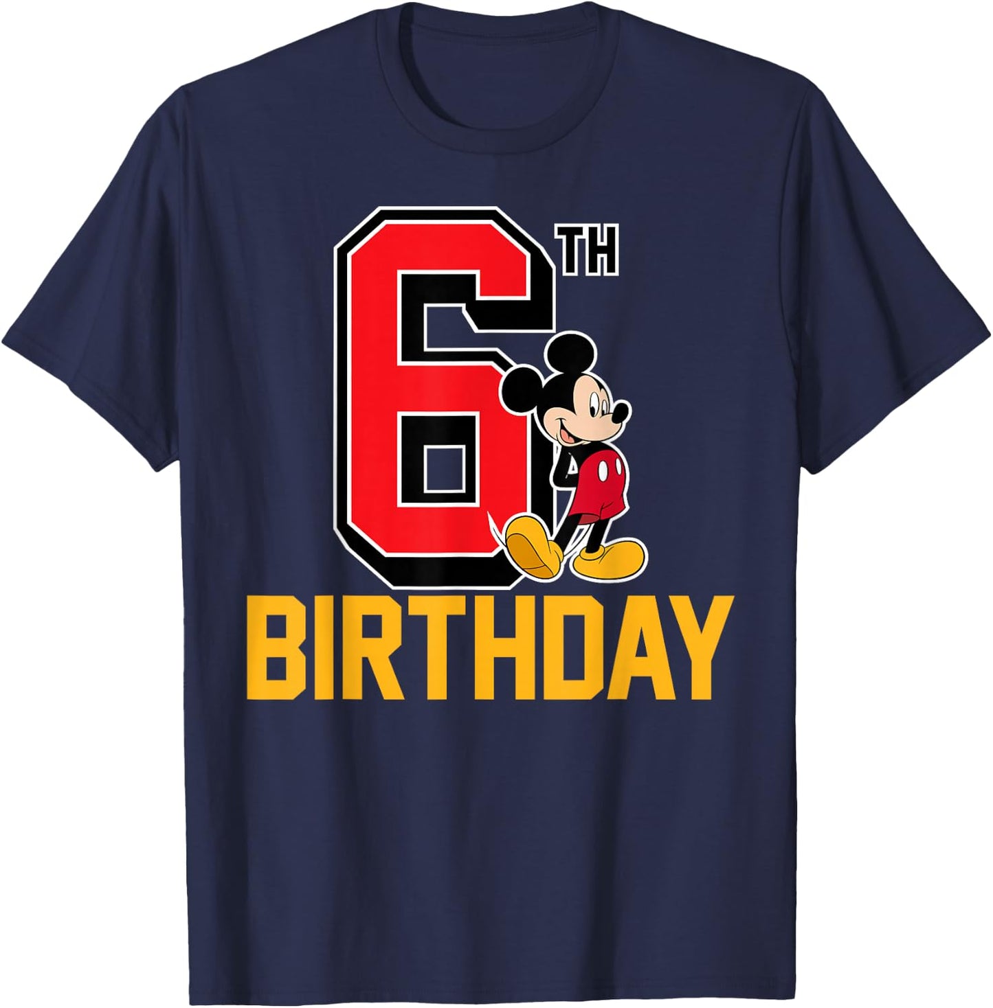 Disney - Mickey Mouse My 6th Birthday T-Shirt - T-Shirt | Navy