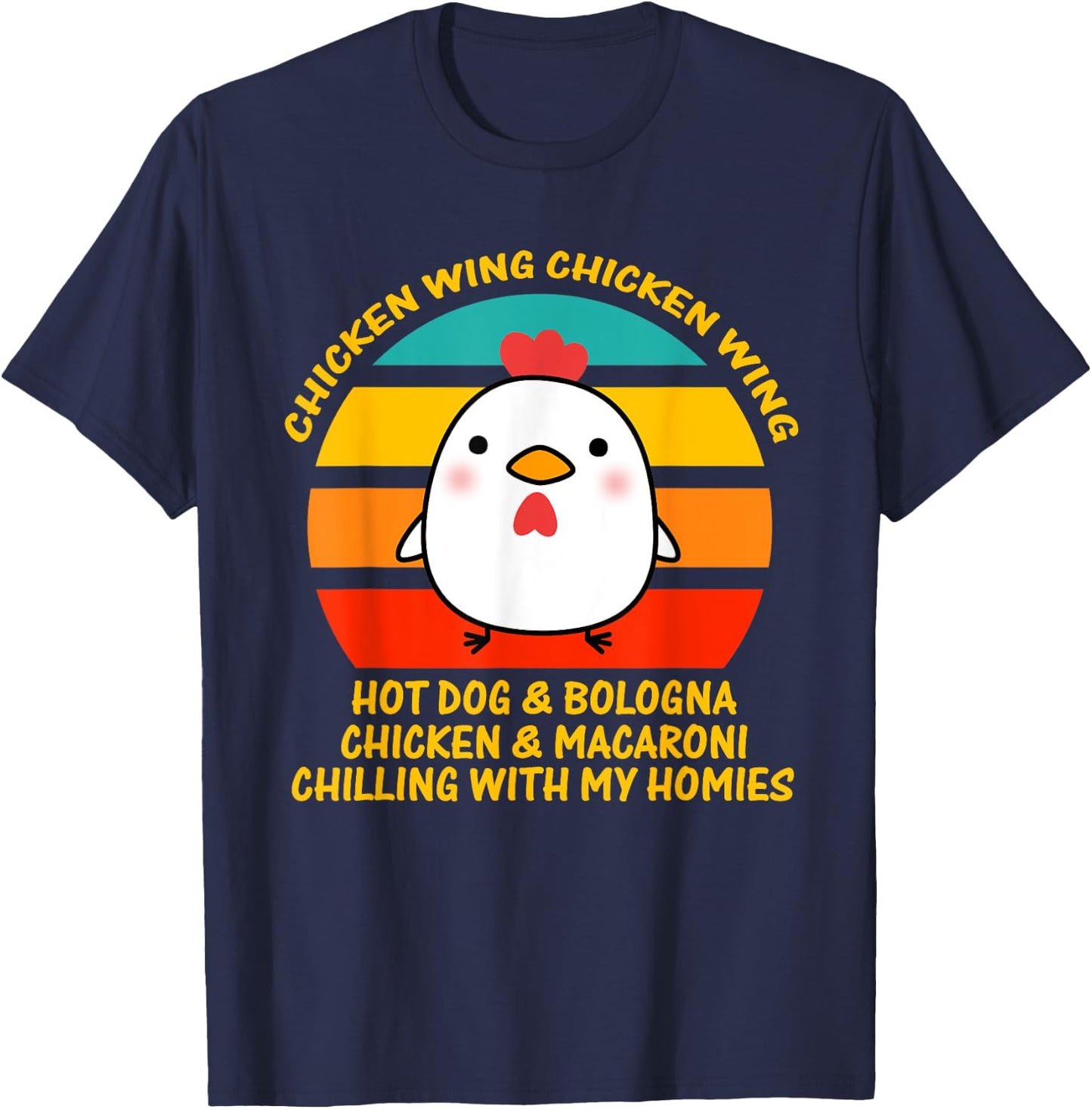 Chicken Wing Chicken Wing Hot Dog and Bologna Kids Toddlers T-Shirt - T-Shirt | Navy