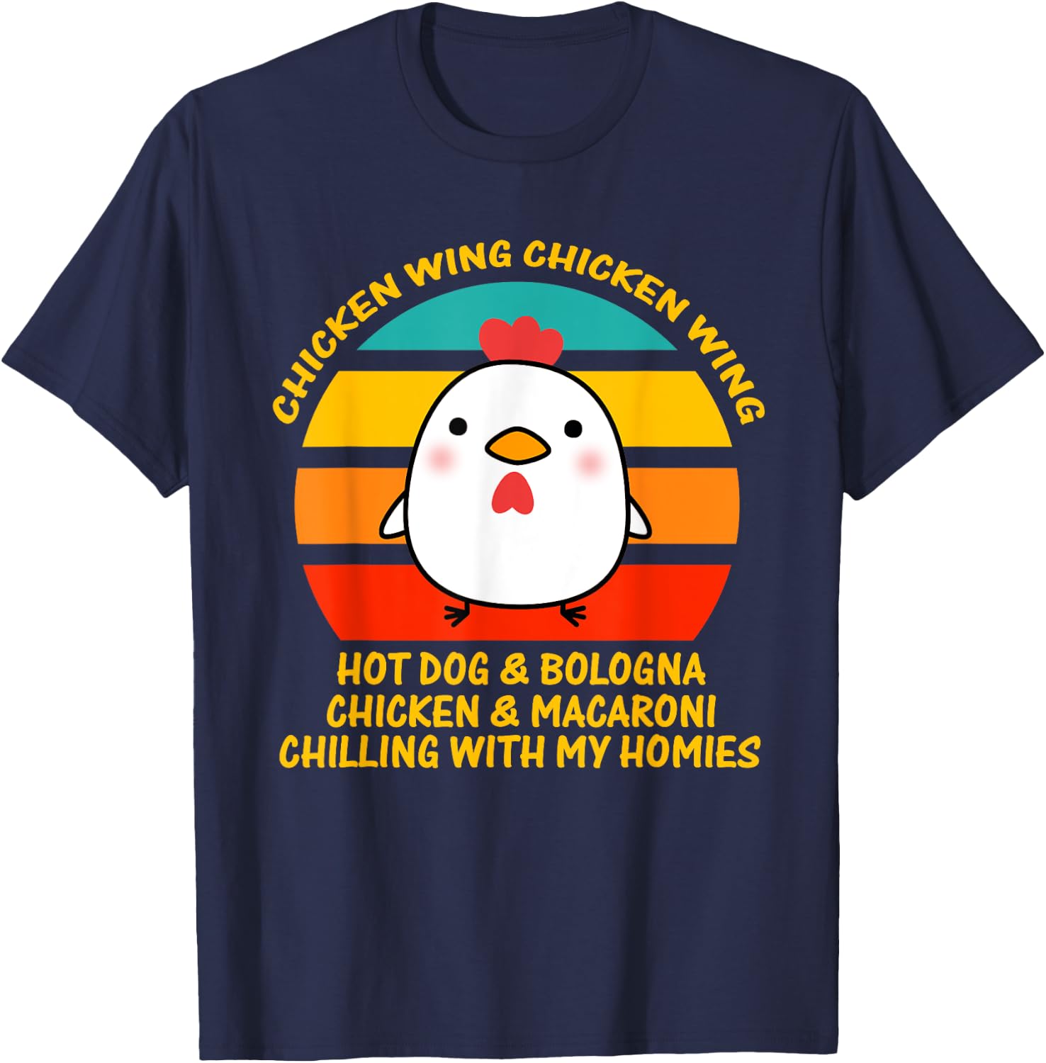 Chicken Wing Chicken Wing Hot Dog and Bologna Kids Toddlers T-Shirt - T-Shirt | Navy