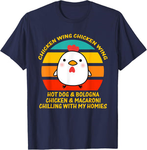 Chicken Wing Chicken Wing Hot Dog and Bologna Kids Toddlers T-Shirt - T-Shirt | Navy