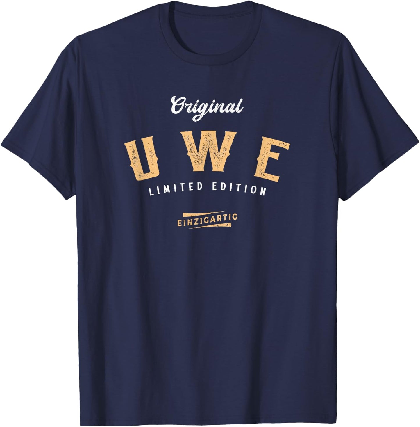 Lustige Geschenke für Uwe Uwe Limited Edition , Herren, Schwarz, S, Cartoon, Kurzarm, Klassische Passform, U-Boot-Ausschnitt, Klein T-Shirt - T-Shirt | Navy
