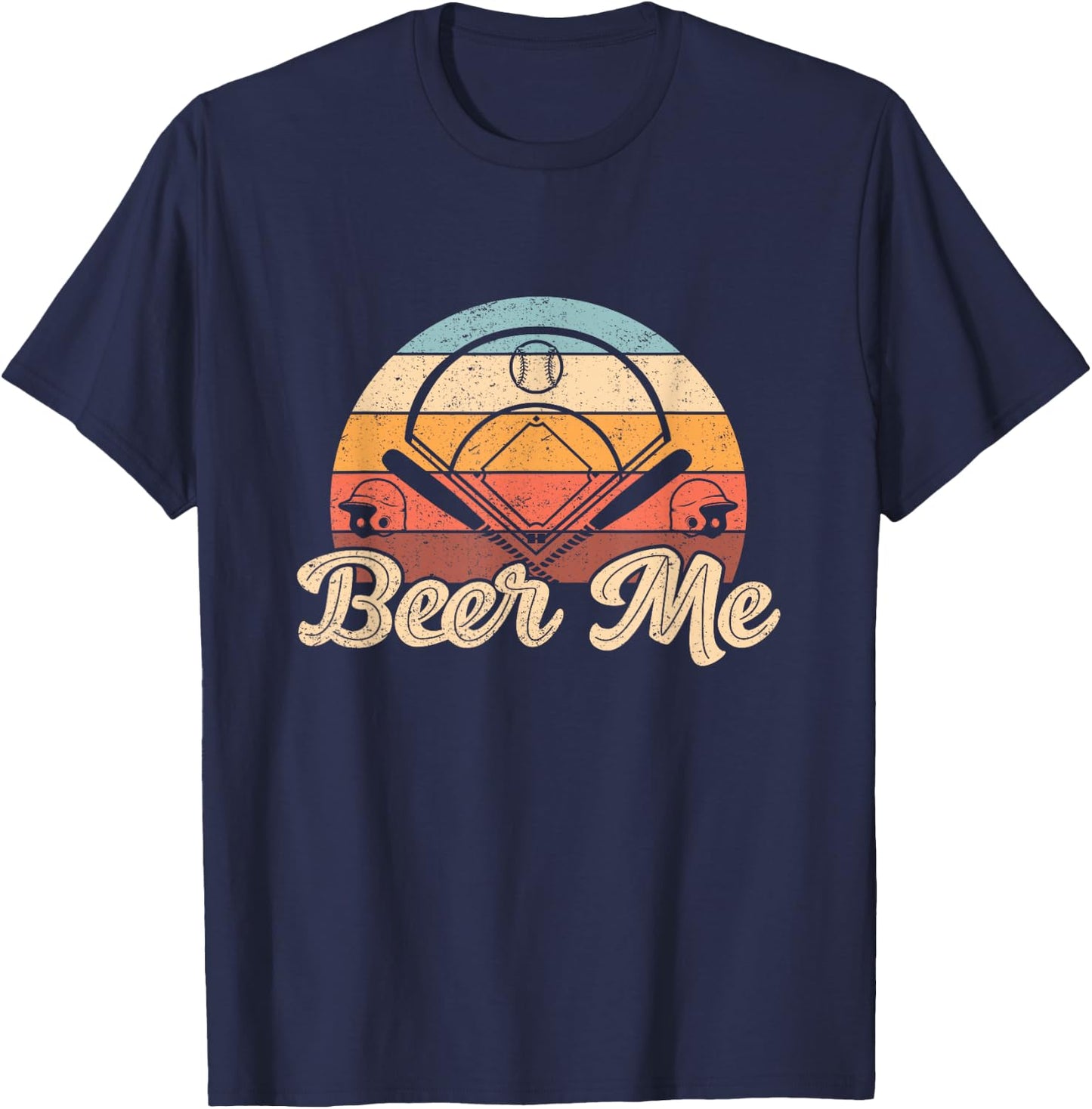 Funny Beer Me baseball Softball design T-Shirt - T-Shirt | Navy