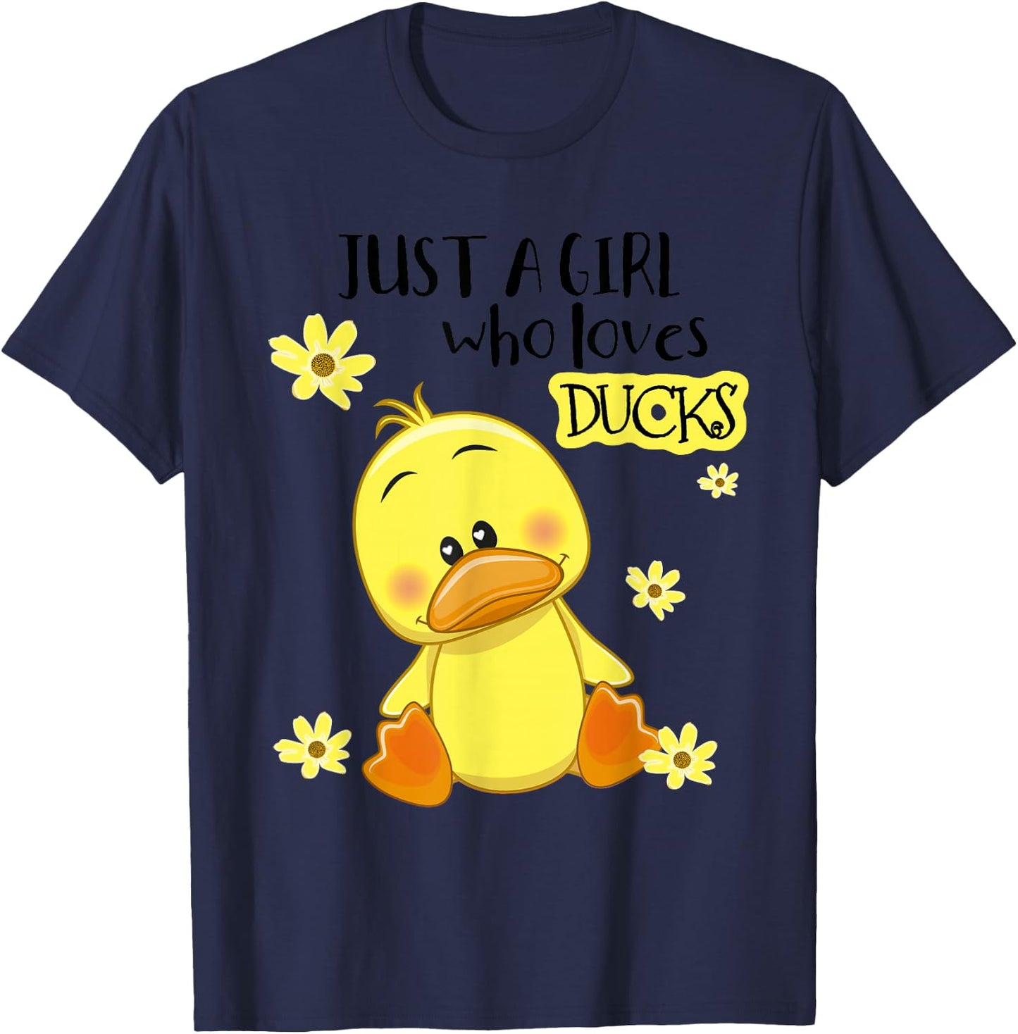 Just a Girl Who Loves Ducks: Duck Lover Girl Kids T-Shirt - T-Shirt | Navy