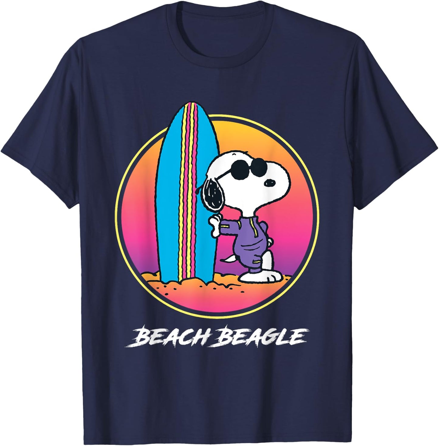 Peanuts Beach Beagle Surf Snoopy T-Shirt - T-Shirt | Navy