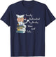 Easily Distracted by Books Wine and Cats Lover T-Shirt - T-Shirt | Navy
