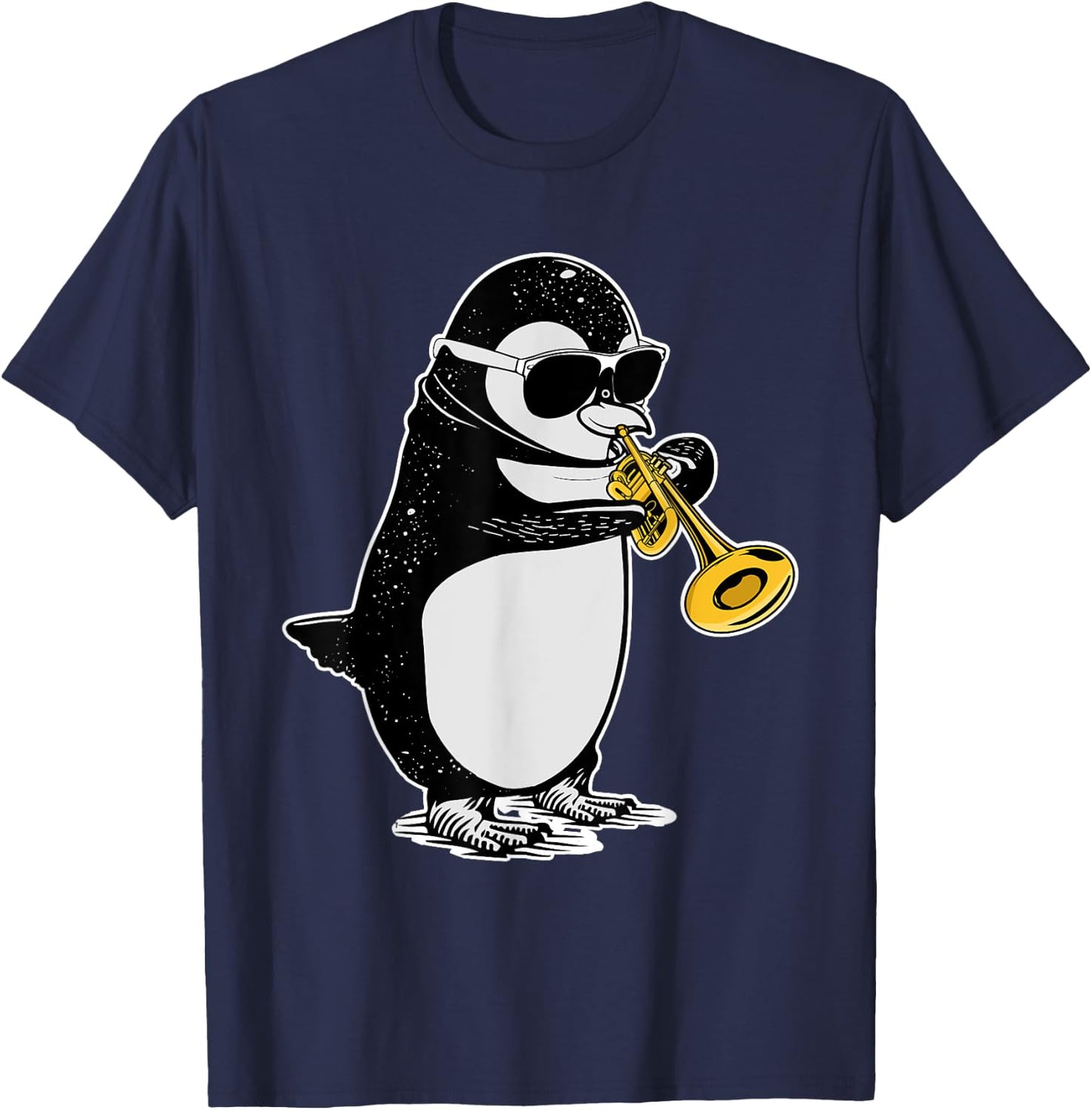 Trumpet Player Penguin Lover Kids Musician Trumpet T-Shirt - T-Shirt | Navy