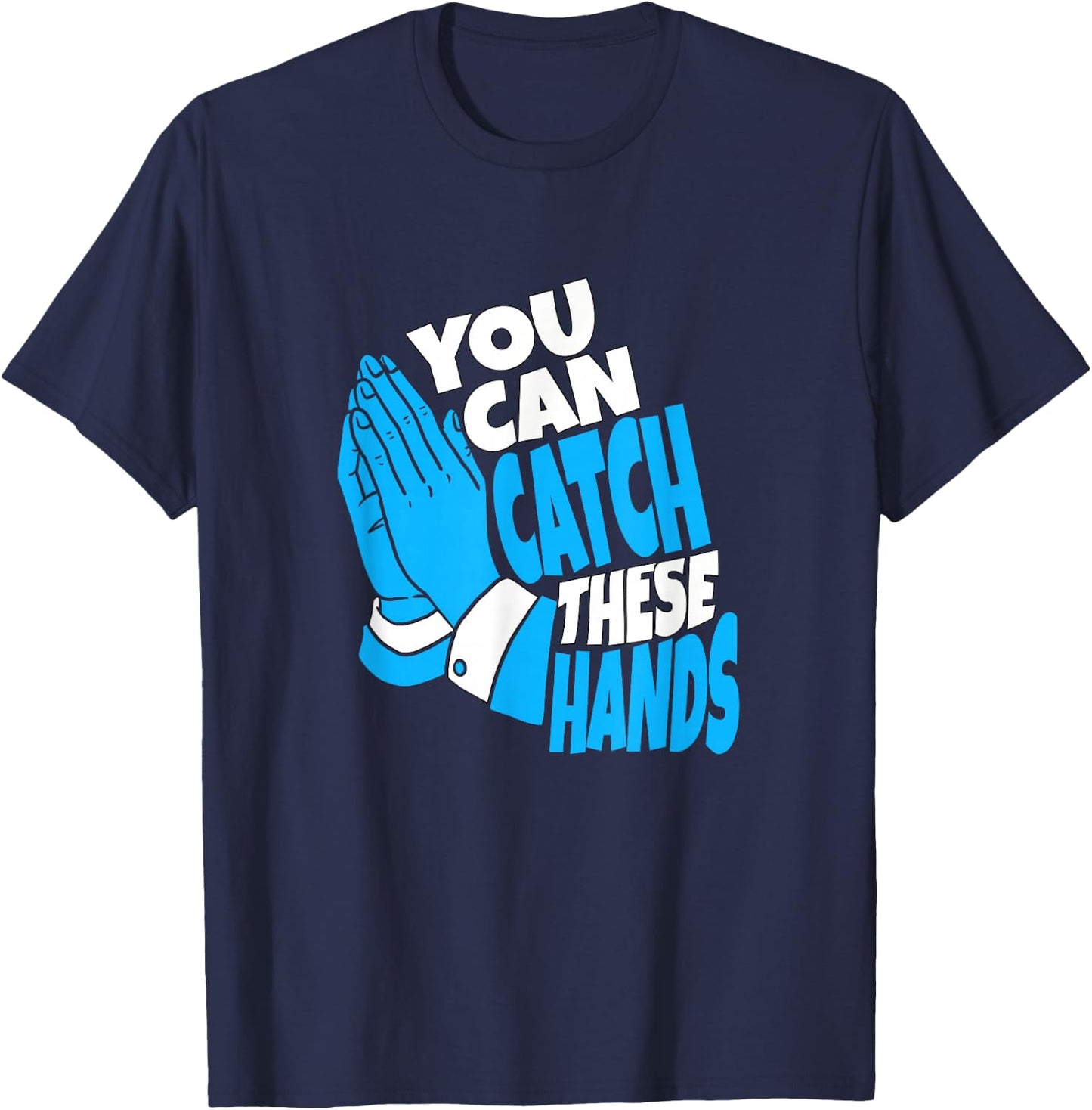 Blue Color Catch Hands Blue Graphic T-Shirt - T-Shirt | Navy