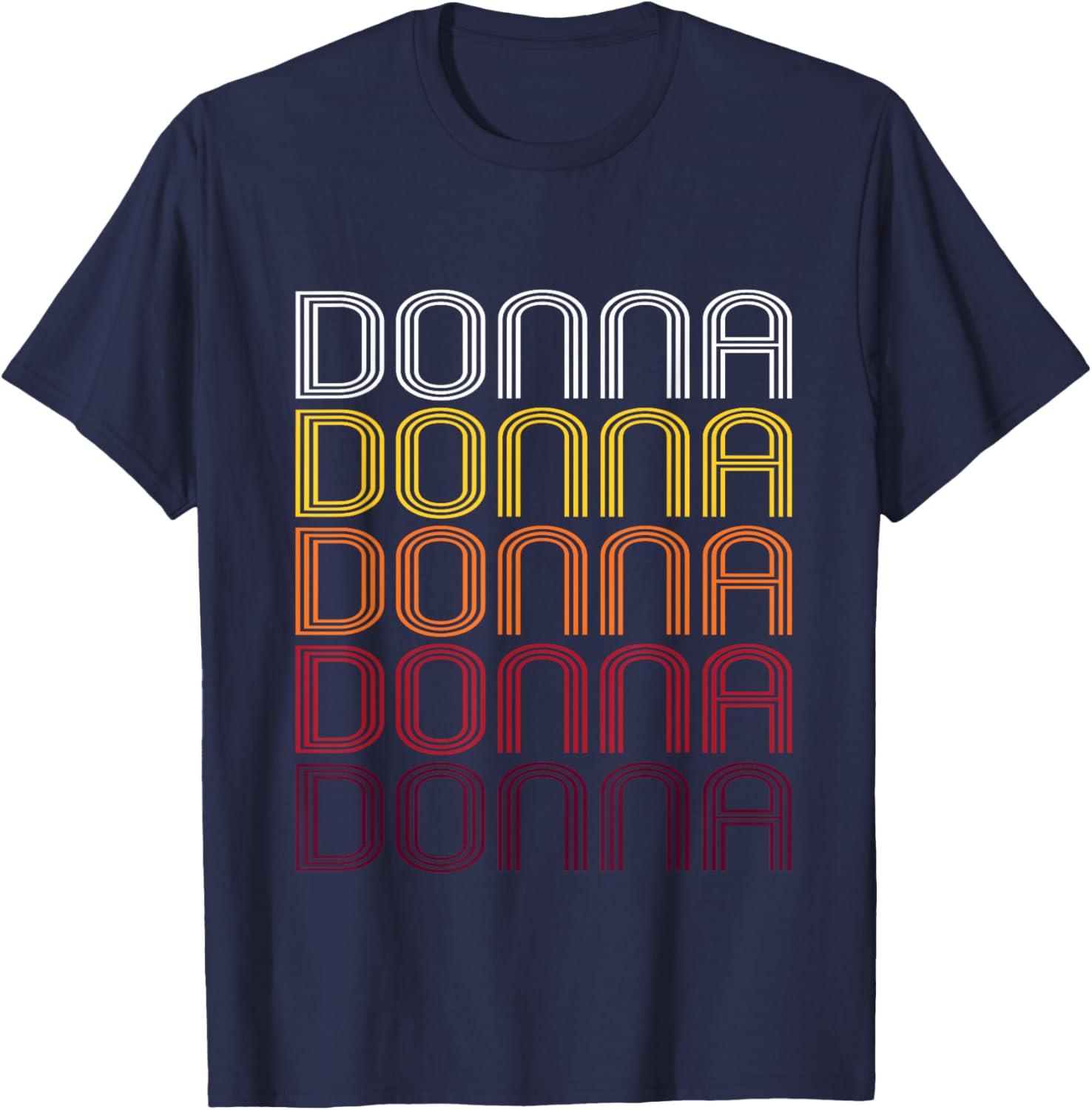 Donna Retro Wordmark Pattern - Vintage Style T-Shirt - T-Shirt | Navy