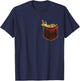 Goat Shirt - Cute Goat in Pocket Men Women Kids Goat Lover T-Shirt - T-Shirt | Navy