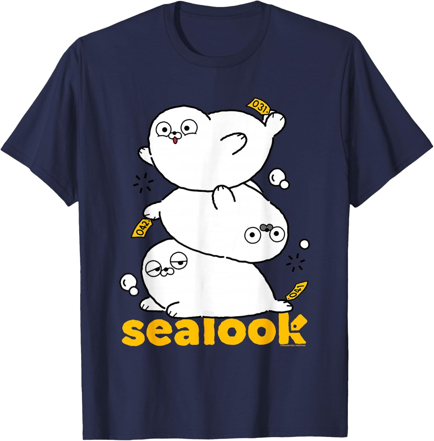 Sealook Stacked Seals T-Shirt - T-Shirt | Navy