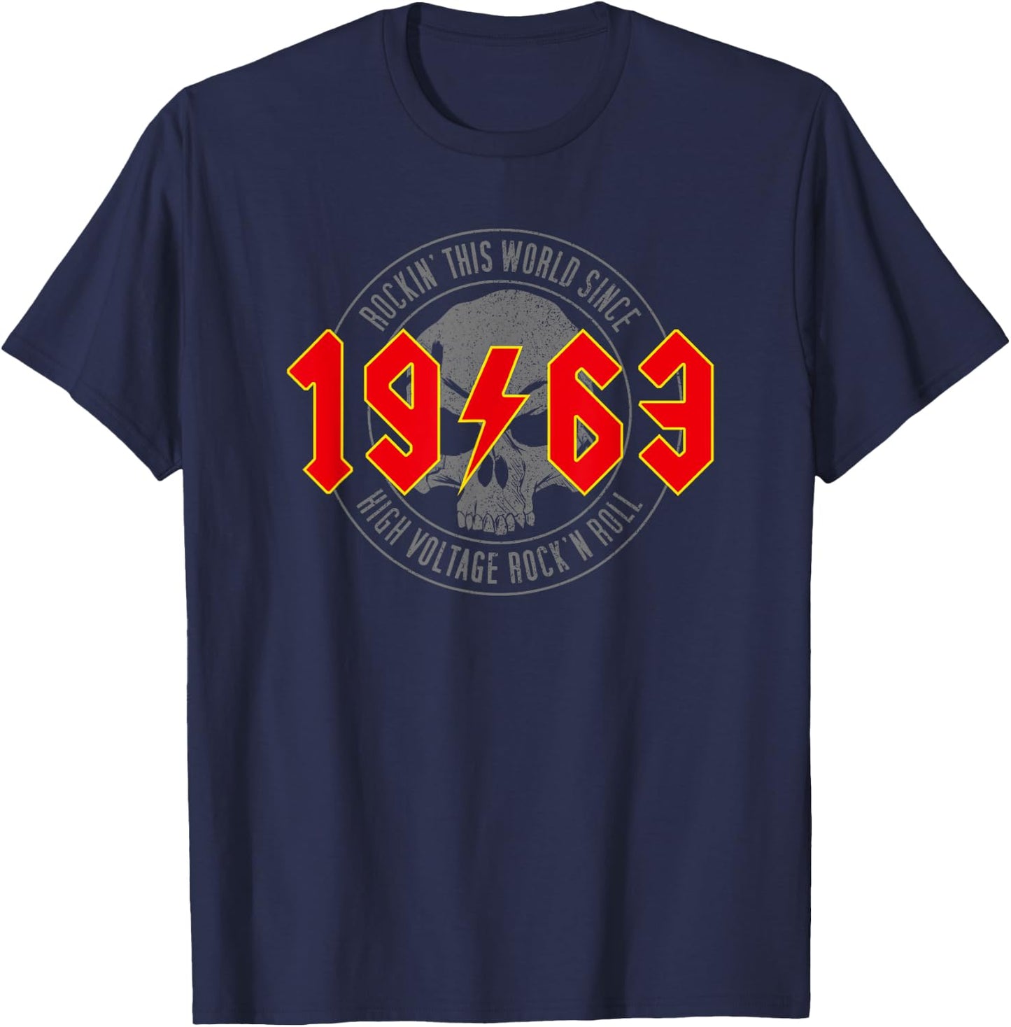 1963 Vintage Birthday Rock and Roll Heavy Metal , black T-Shirt - T-Shirt | Navy