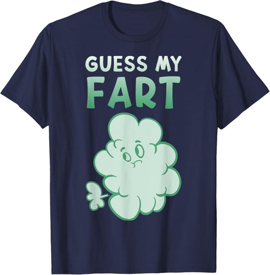 Peter Funny Bloating Pups Guess My Fart , Black, S T-Shirt - T-Shirt | Navy