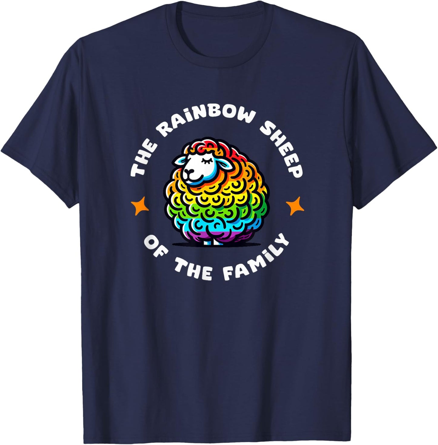 Rainbow Sheep of the Family 2024 Gay Pride Allies LGBTQ+ T-Shirt - T-Shirt | Navy