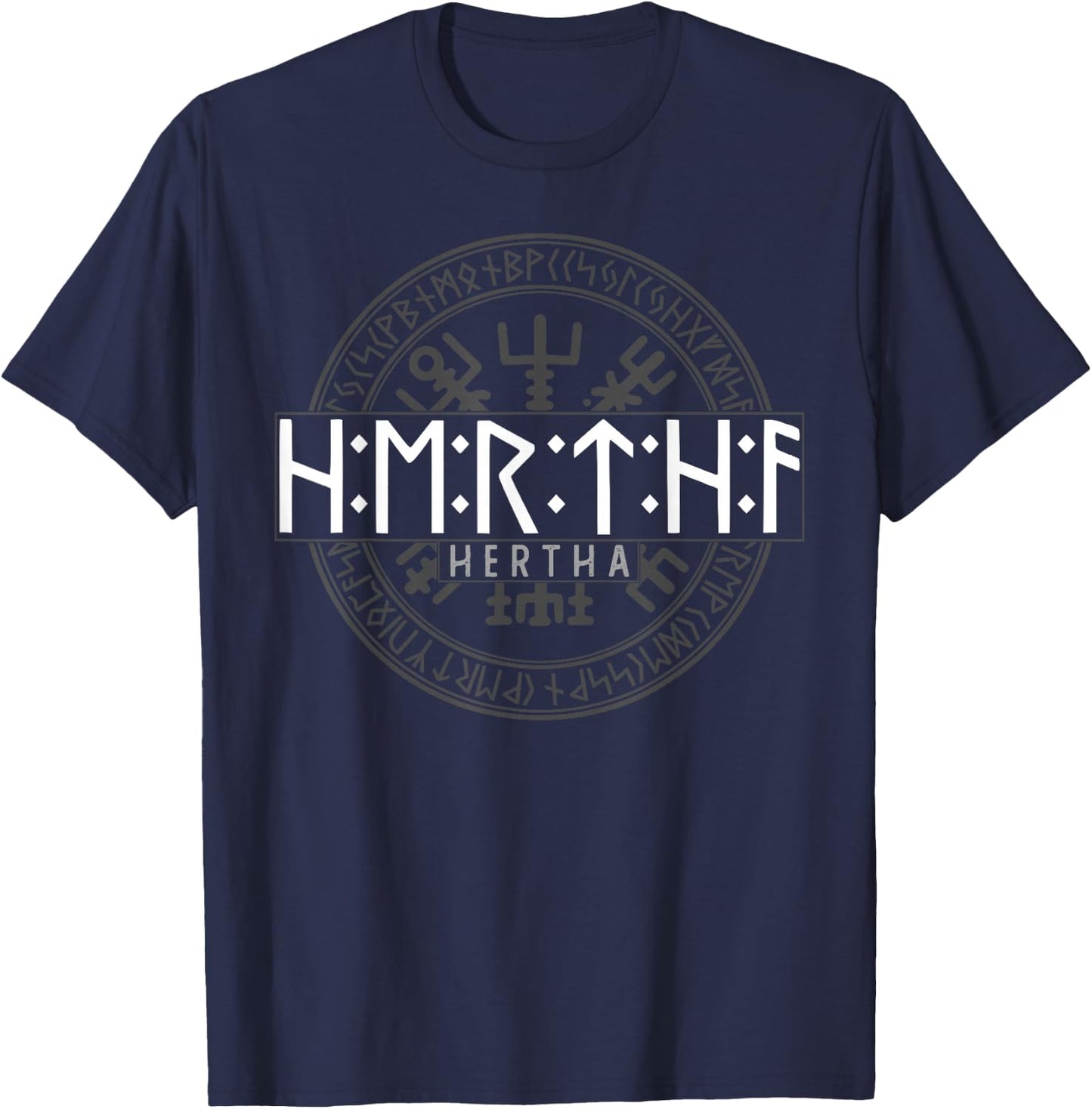 Hertha in Futhark Runes Viking , black T-Shirt - T-Shirt | Navy