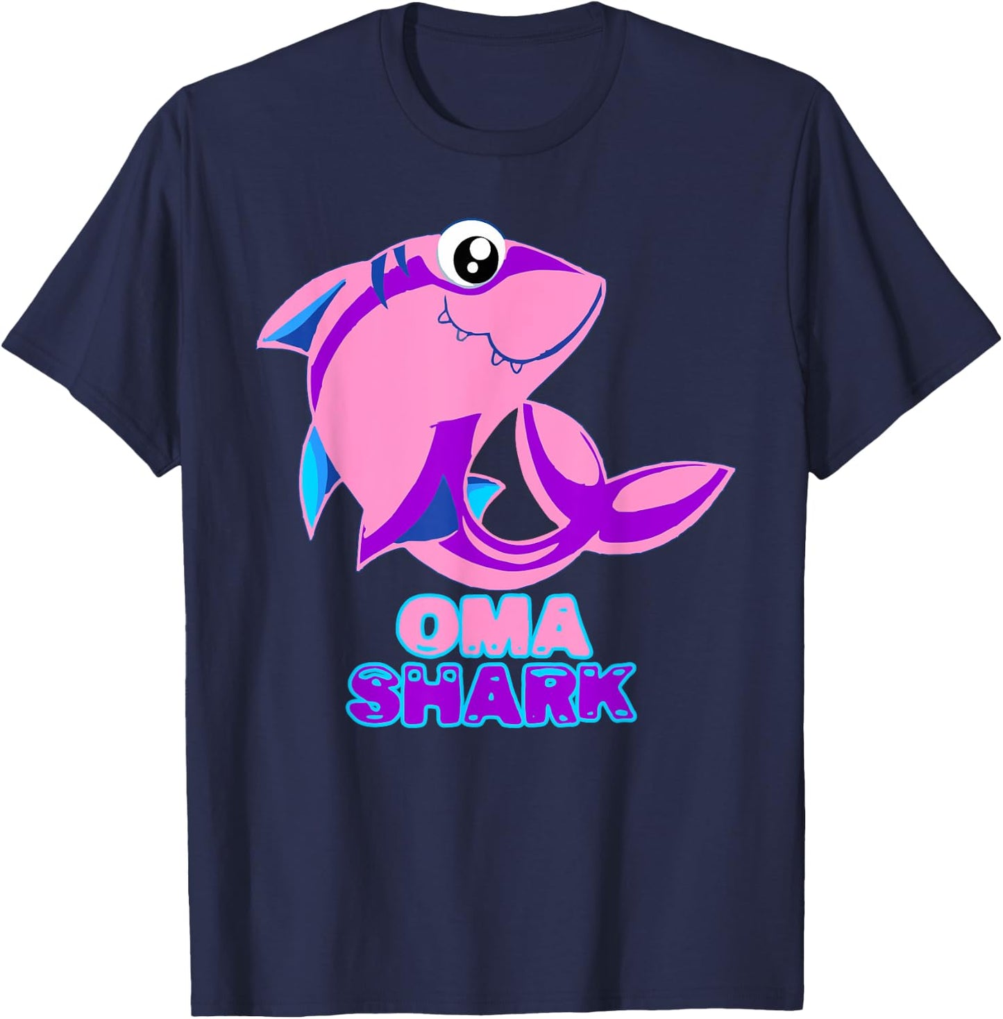 Oma Shark Funny Granny Shark Lover Gift T-Shirt - T-Shirt | Navy