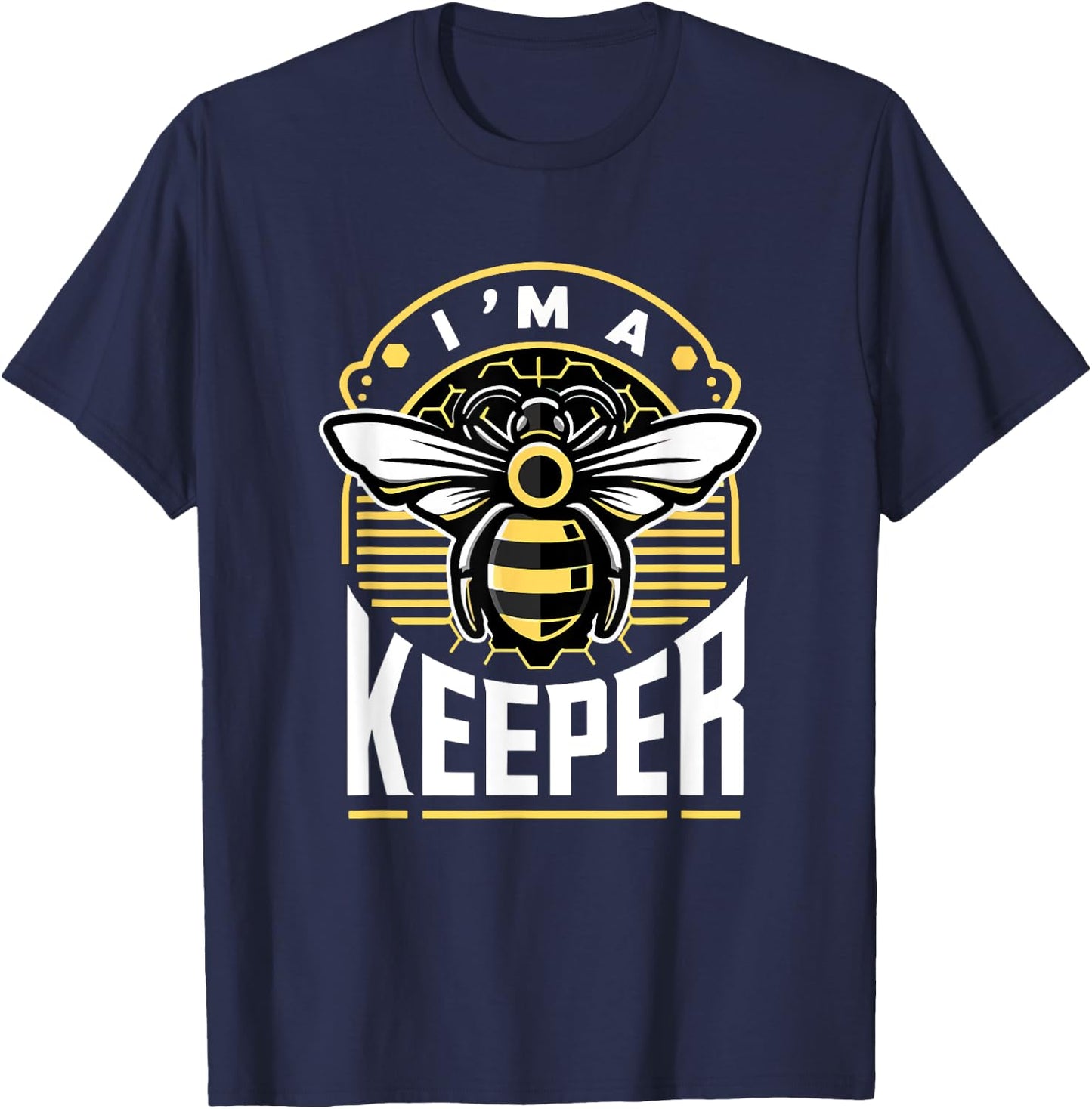 I Am A Keeper Beekeeper Beekeeping Hive Cute Bees Retro T-Shirt - T-Shirt | Navy