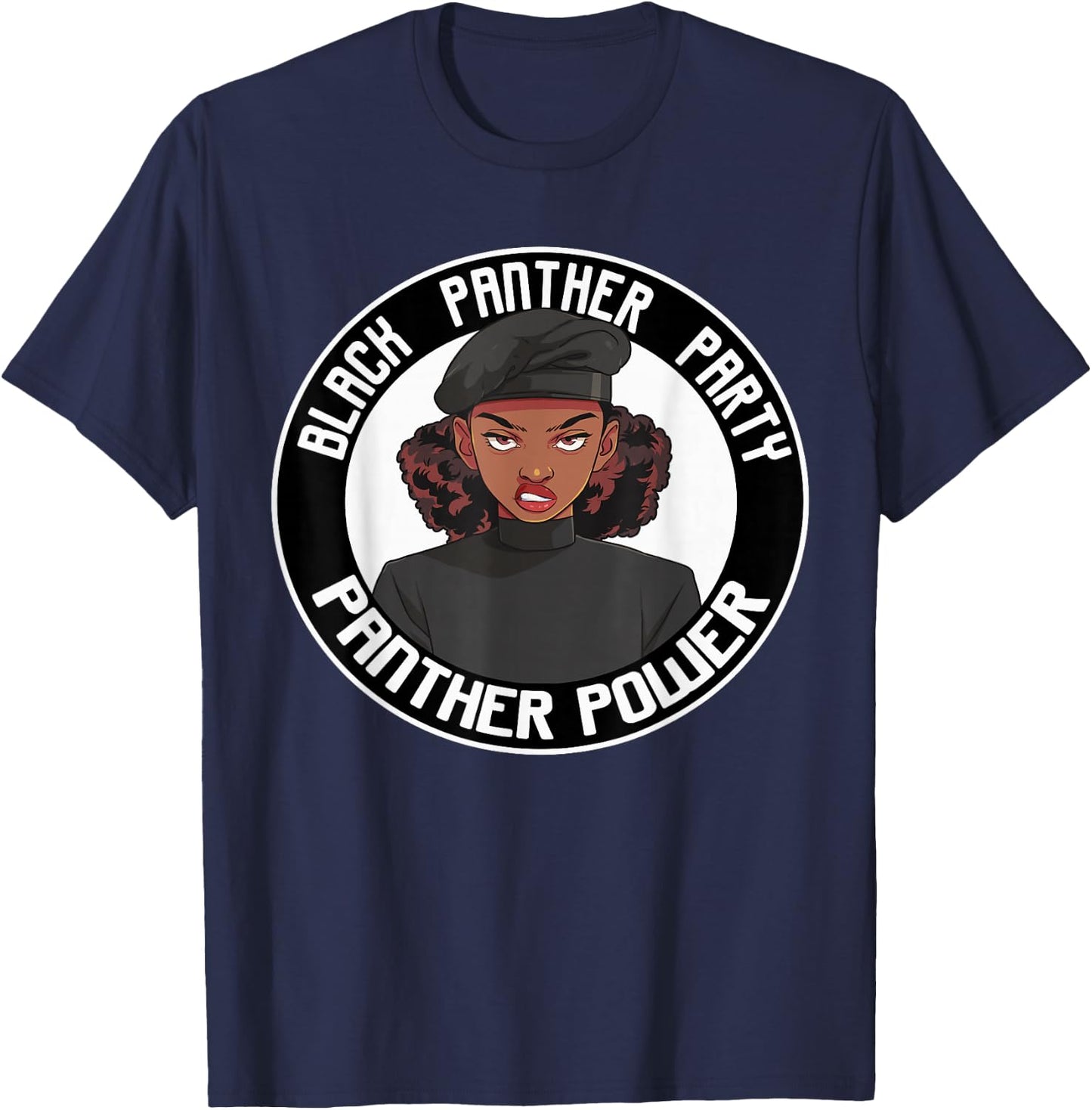 Black History Month Panther Party Logo Afro Hair 1966 T-Shirt - T-Shirt | Navy