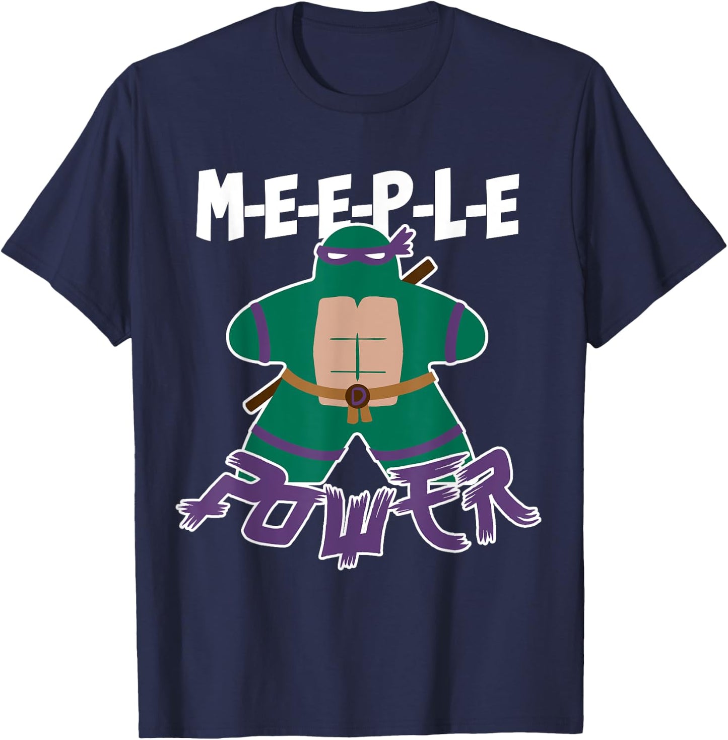 Meeple Power Turtles Cartoon Board Games Adults 80s Retro T-Shirt - T-Shirt | Navy