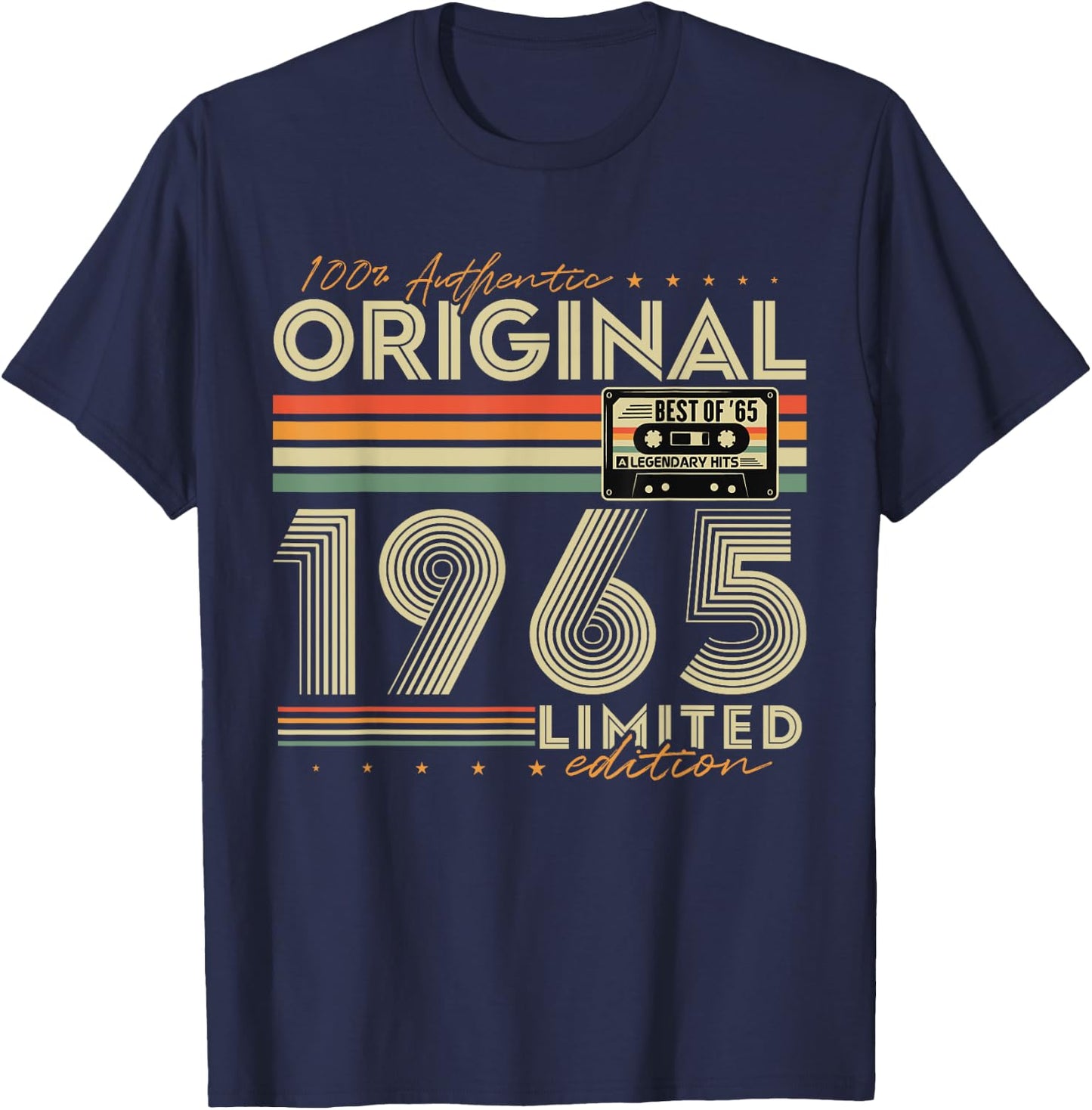 Original 1965 Vintage Gift 60th Birthday Man Woman T-Shirt - T-Shirt | Navy