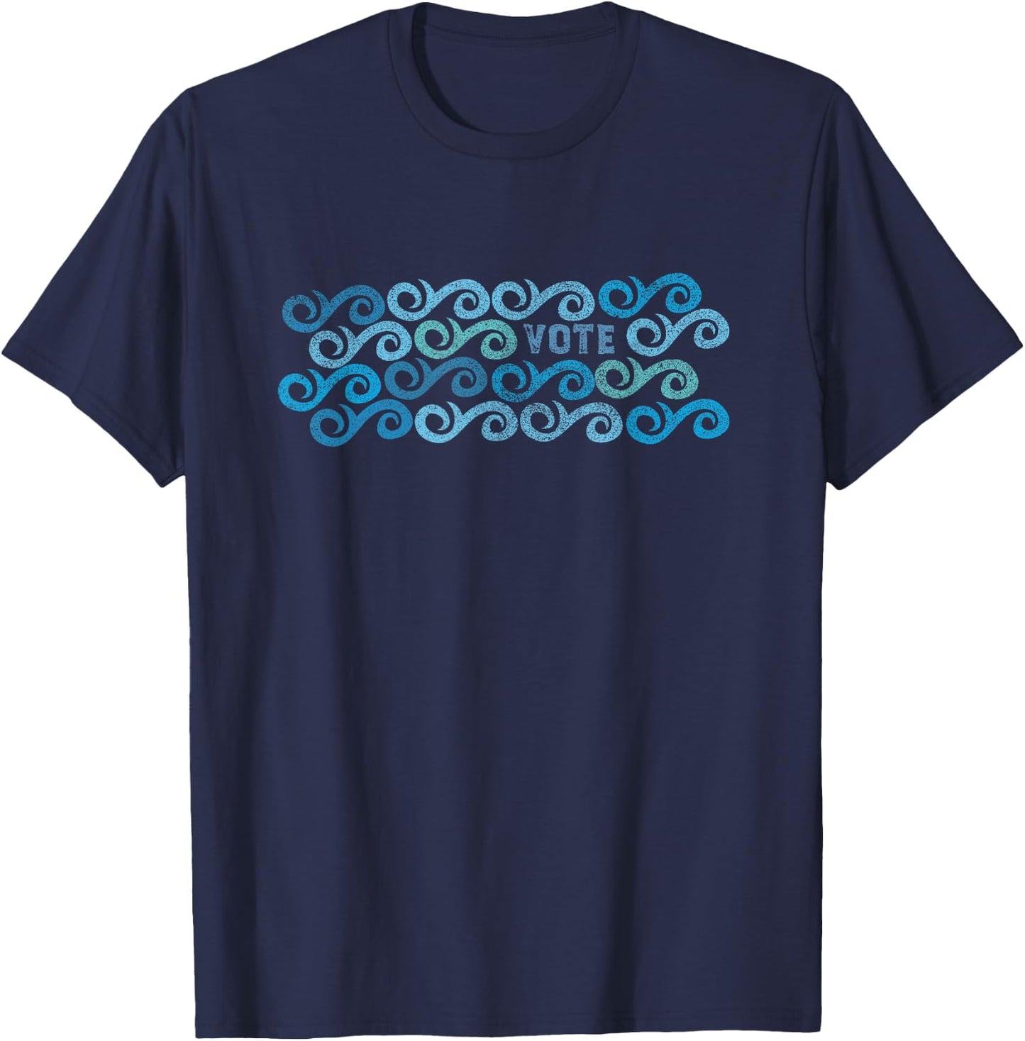 VOTE Democrat Blue Wave Design T-Shirt - T-Shirt | Navy