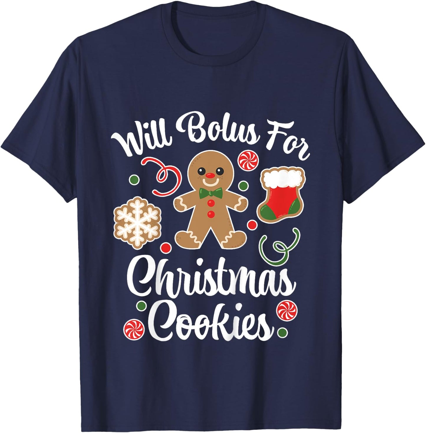 Kids Type 1 Diabetes Awareness Bolus For Christmas Cookies Youth T-Shirt - T-Shirt | Navy
