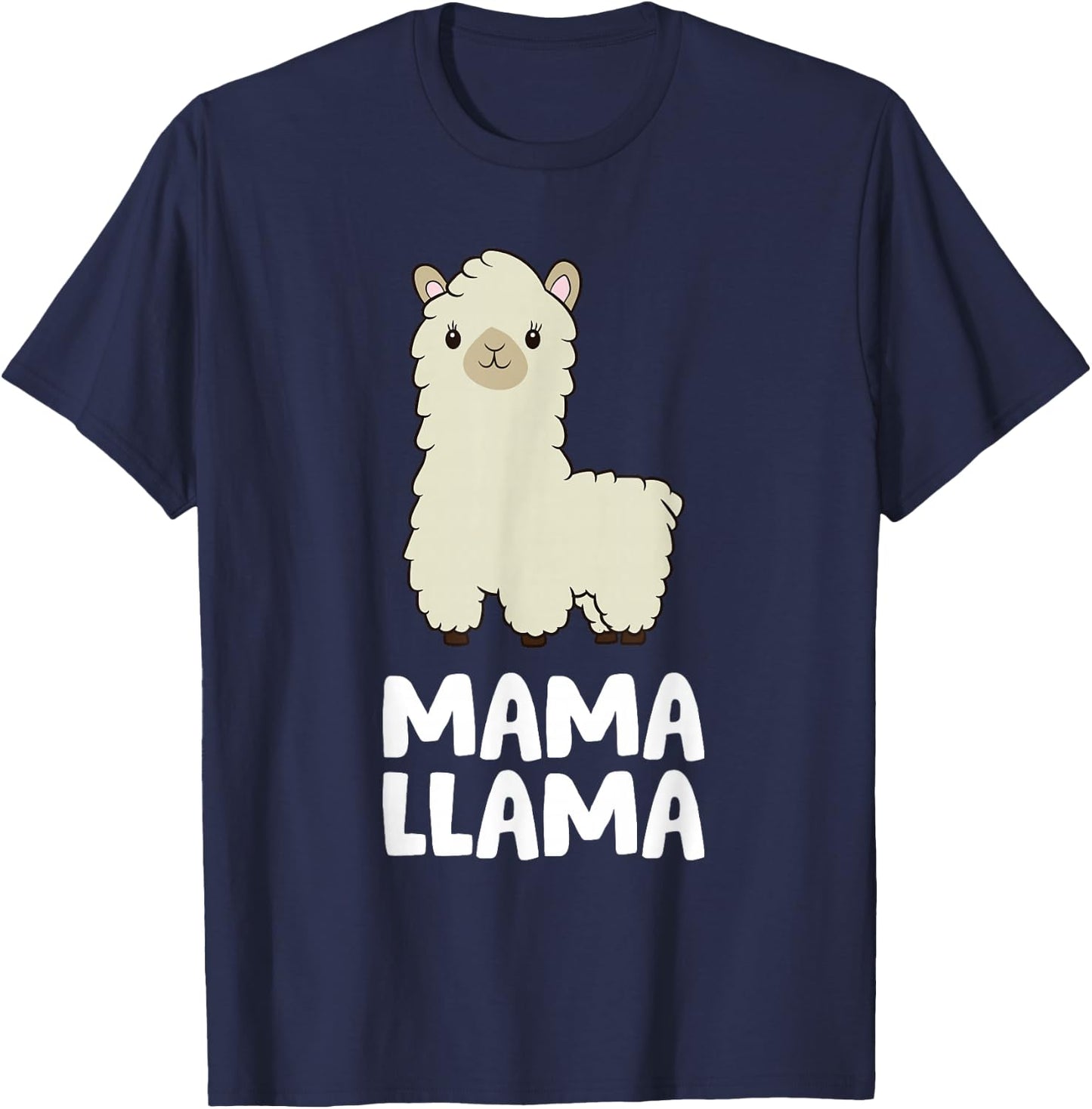 Women Llama Mom Mama Llama T-Shirt - T-Shirt | Navy