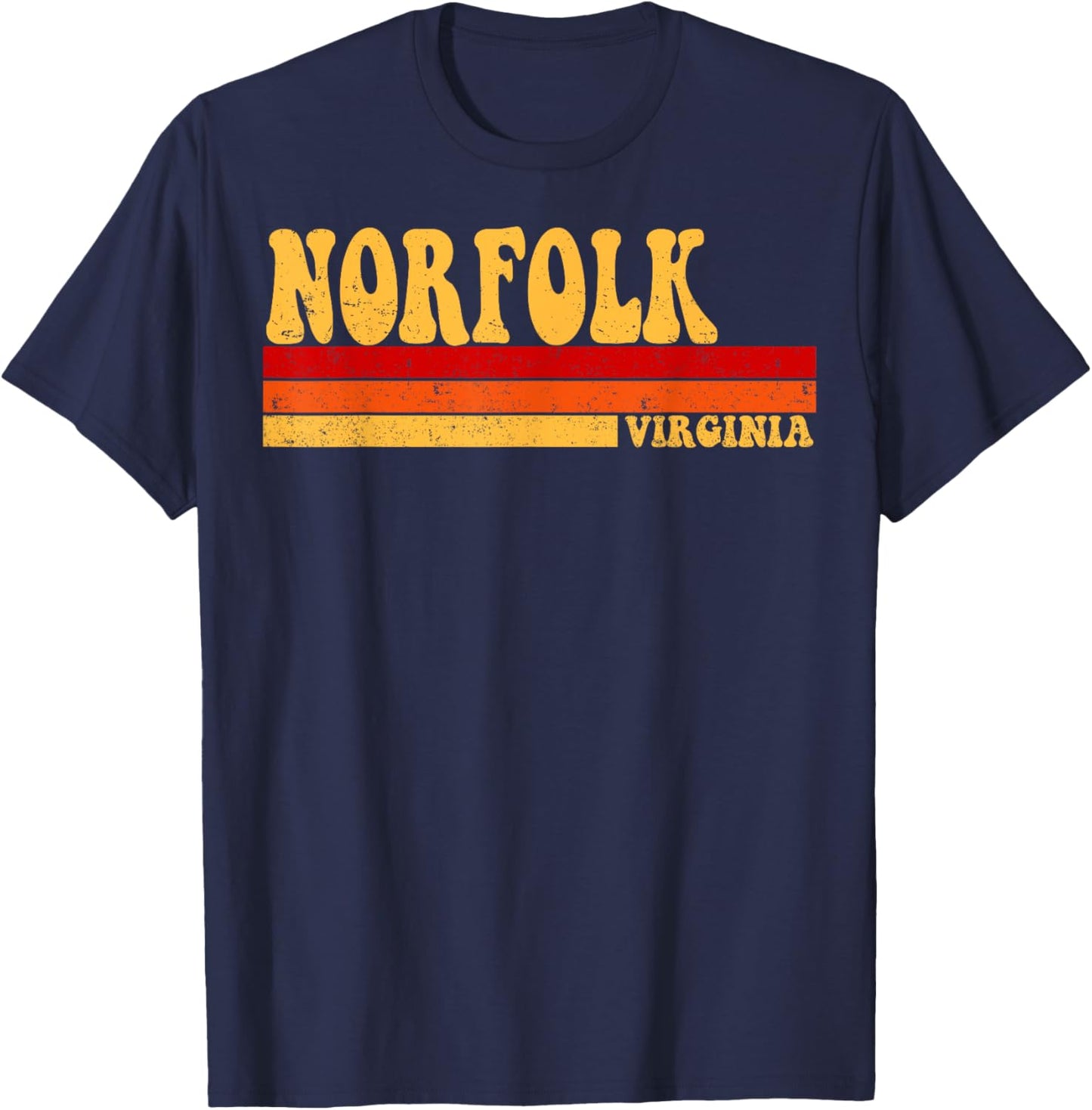 NORFOLK Virginia City Vintage Roots Retro Design 70s 80s T-Shirt - T-Shirt | Navy