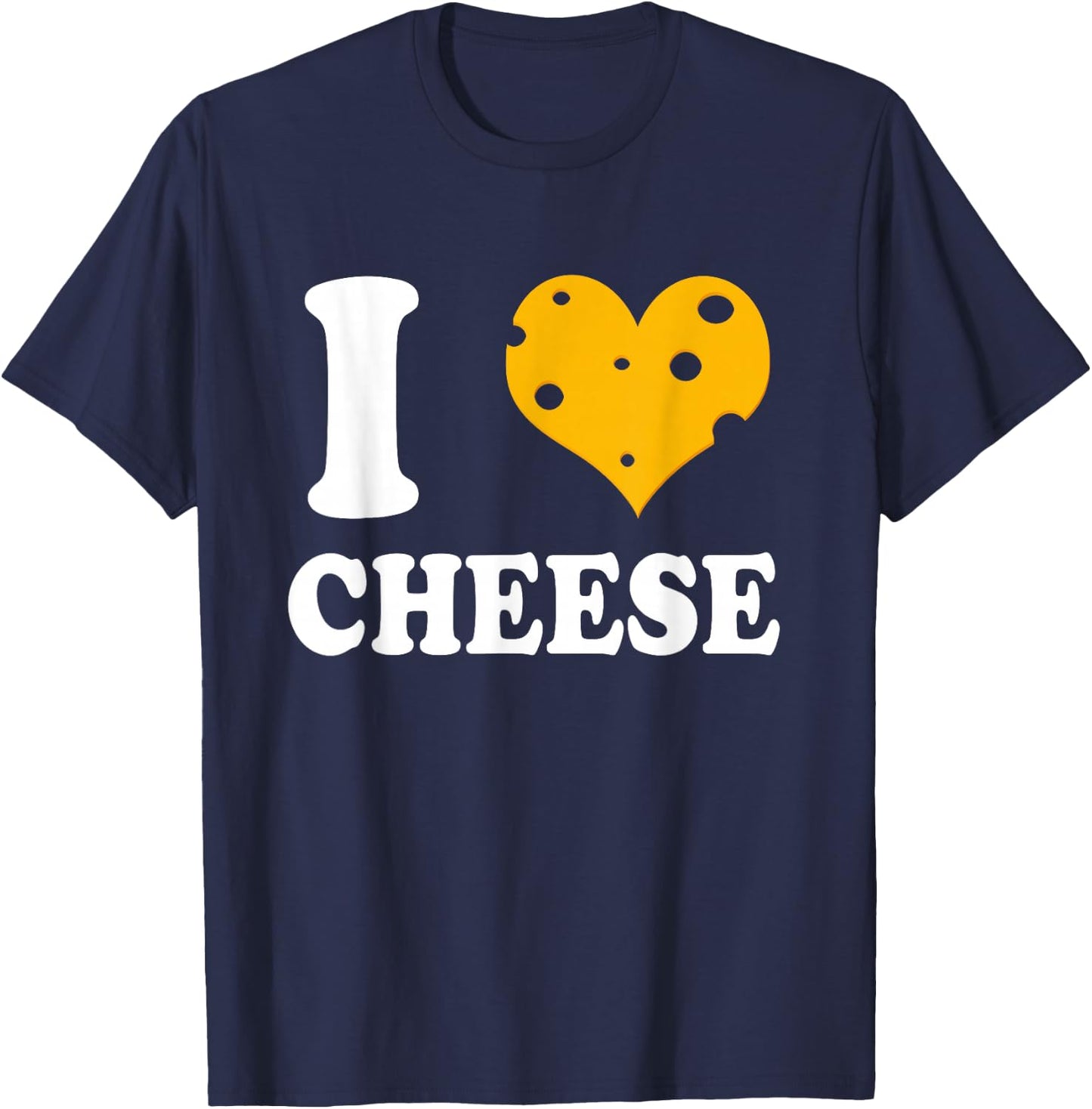 I Love Cheese Cheese Heart Design T-Shirt - T-Shirt | Navy