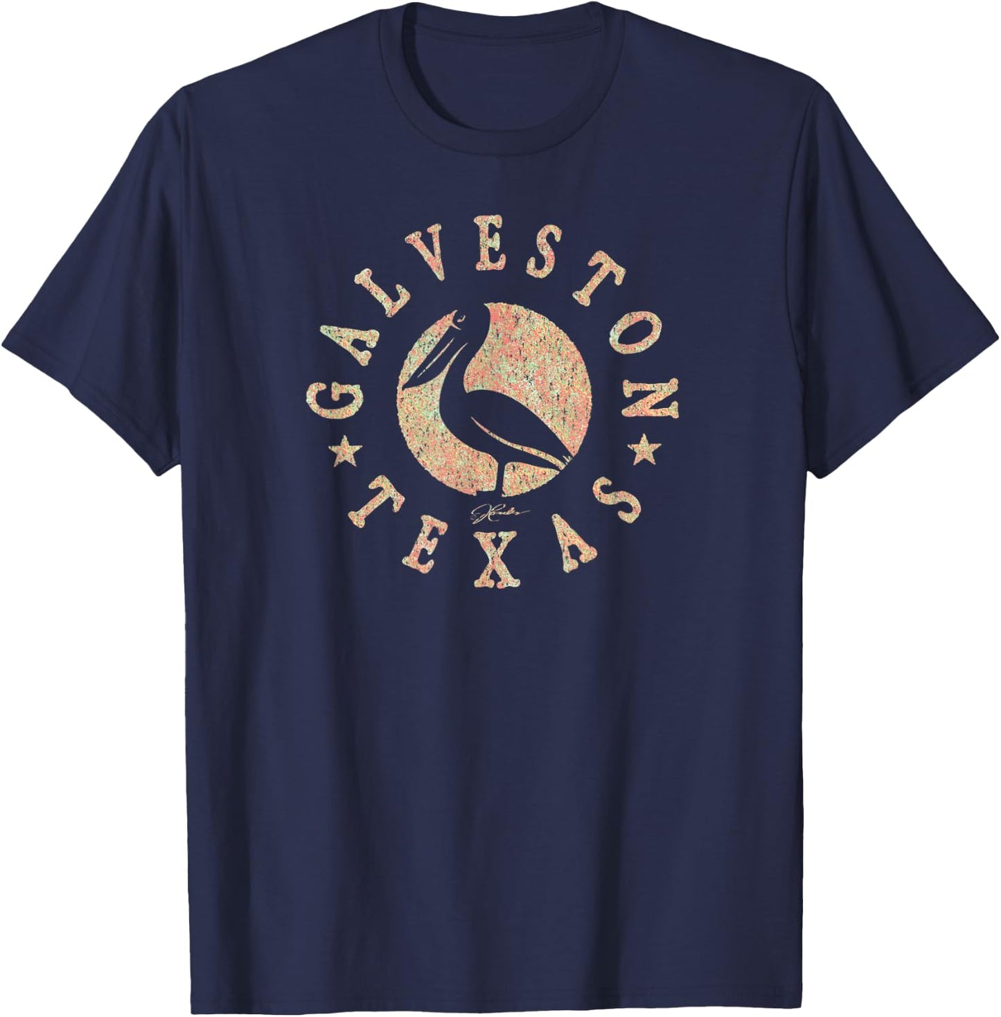 JCombs: Galveston, Texas, Pelican T-Shirt - T-Shirt | Navy