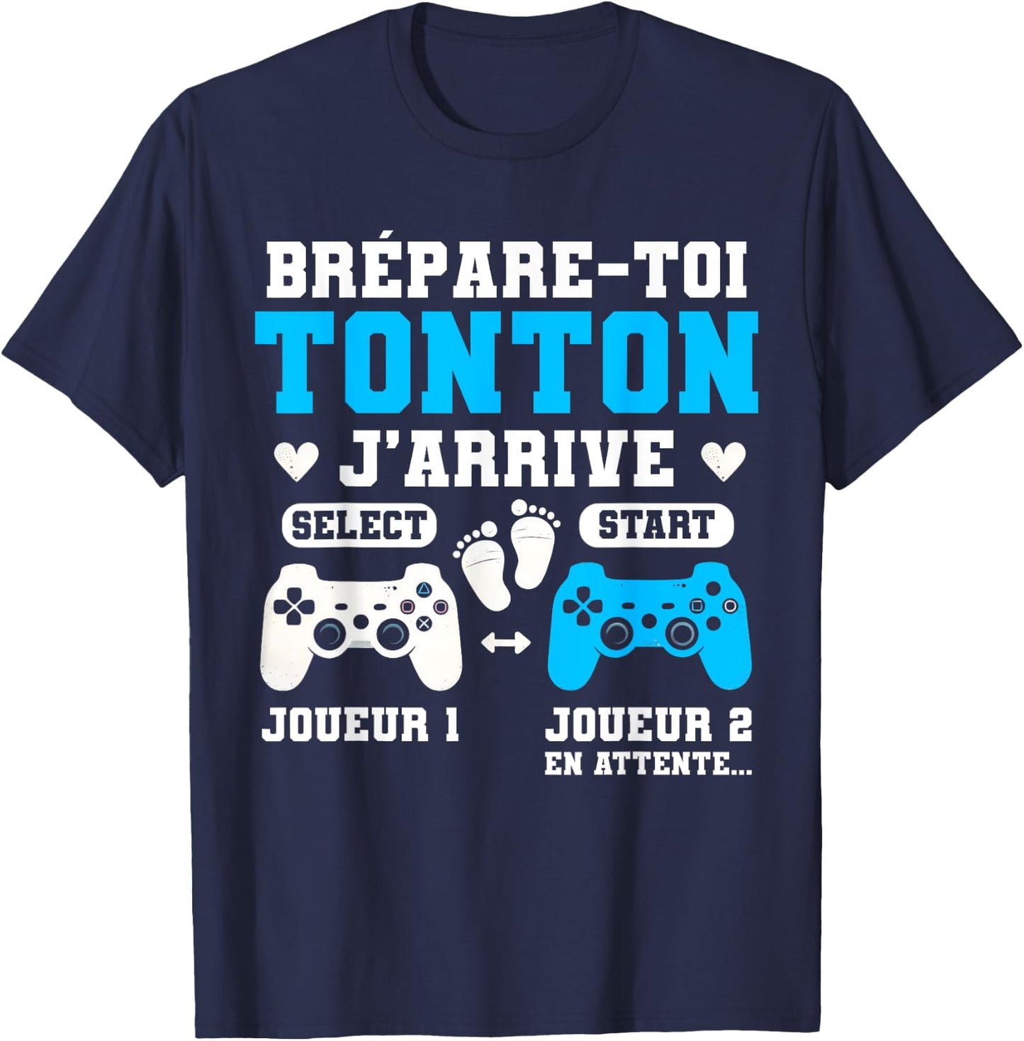 Future Tonton Male Gamer Annonce Grossesse Future Uncle Player T-Shirt - T-Shirt | Navy