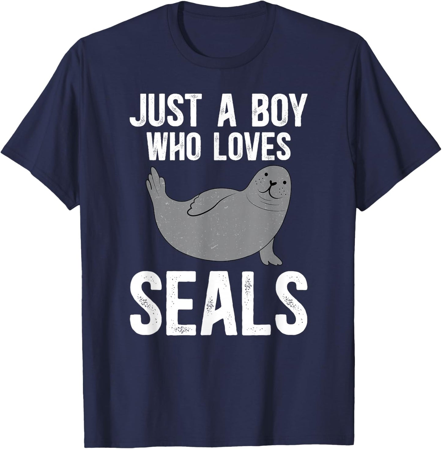 Boy Who Loves Seal Funny Seal Lover Seal Boy T-Shirt - T-Shirt | Navy