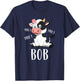 Cow Bob First Name Personalized Bob Love Cows T-Shirt - T-Shirt | Navy