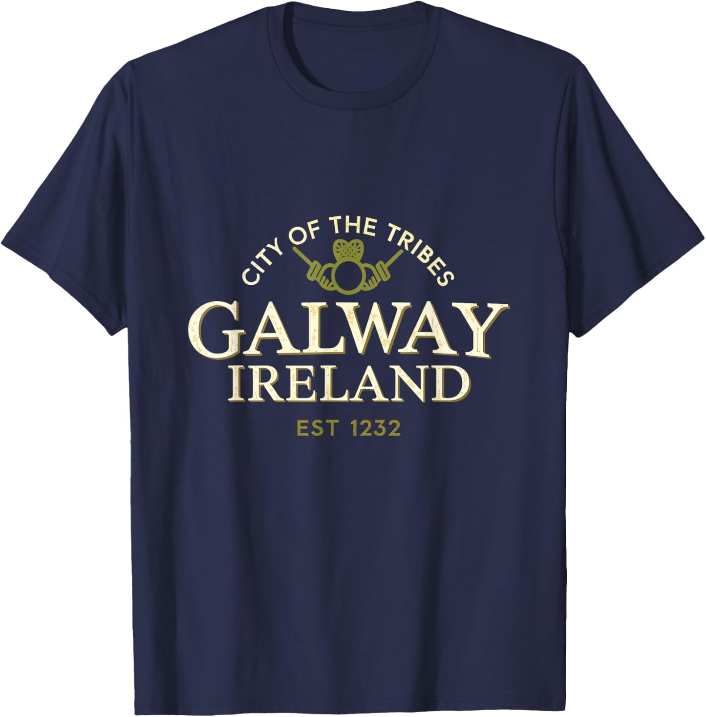 Galway Ireland City of the Tribes Vintage Design T-Shirt - T-Shirt | Navy