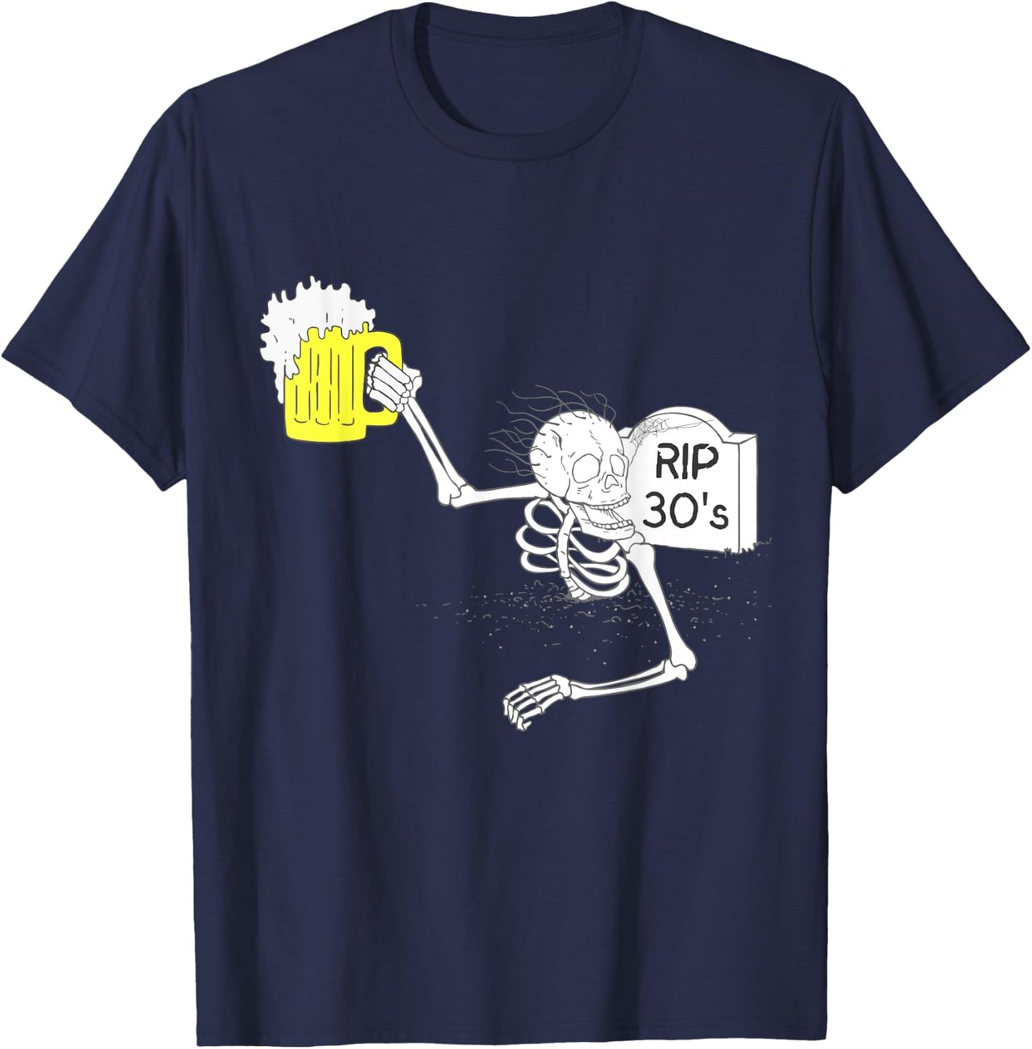 Funny 40th Birthday | R.I.P. 30's Tombstone T-Shirt - T-Shirt | Navy