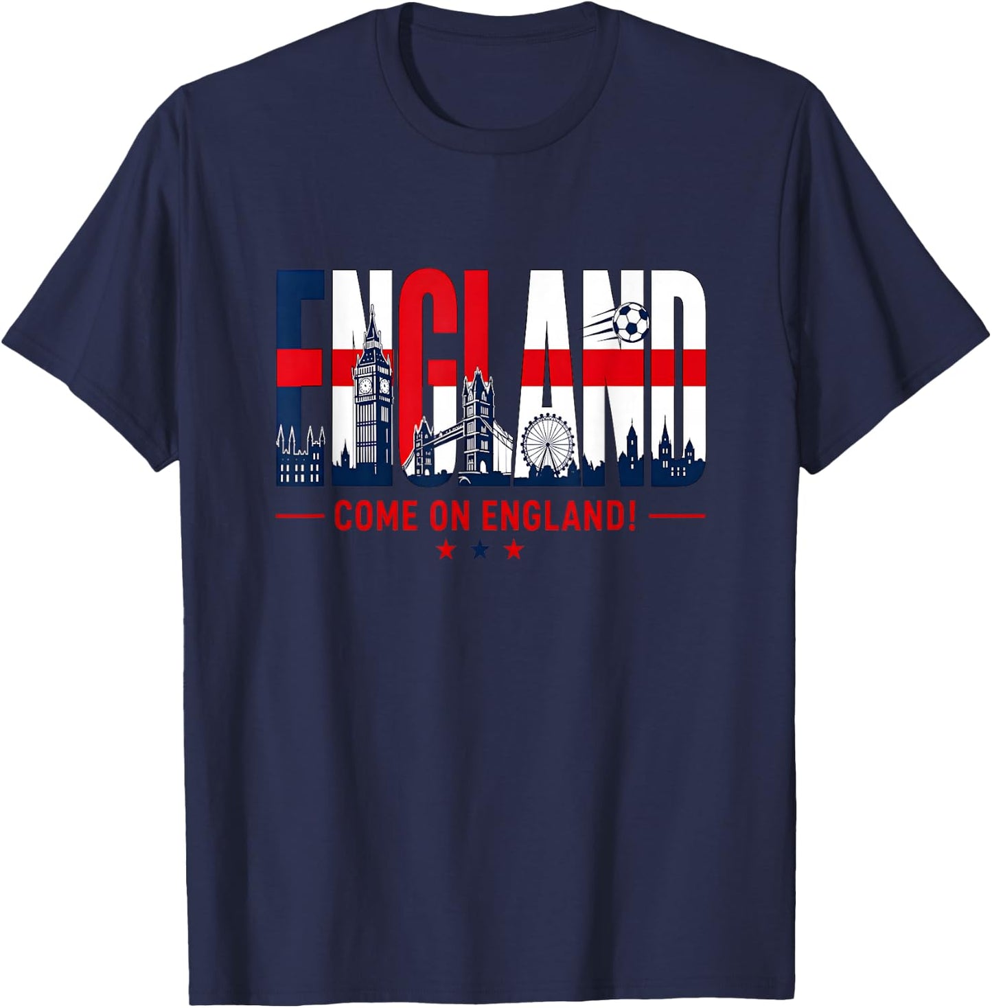England Soccer Come Again England Football 2026 Fußball T-Shirt - T-Shirt | Navy