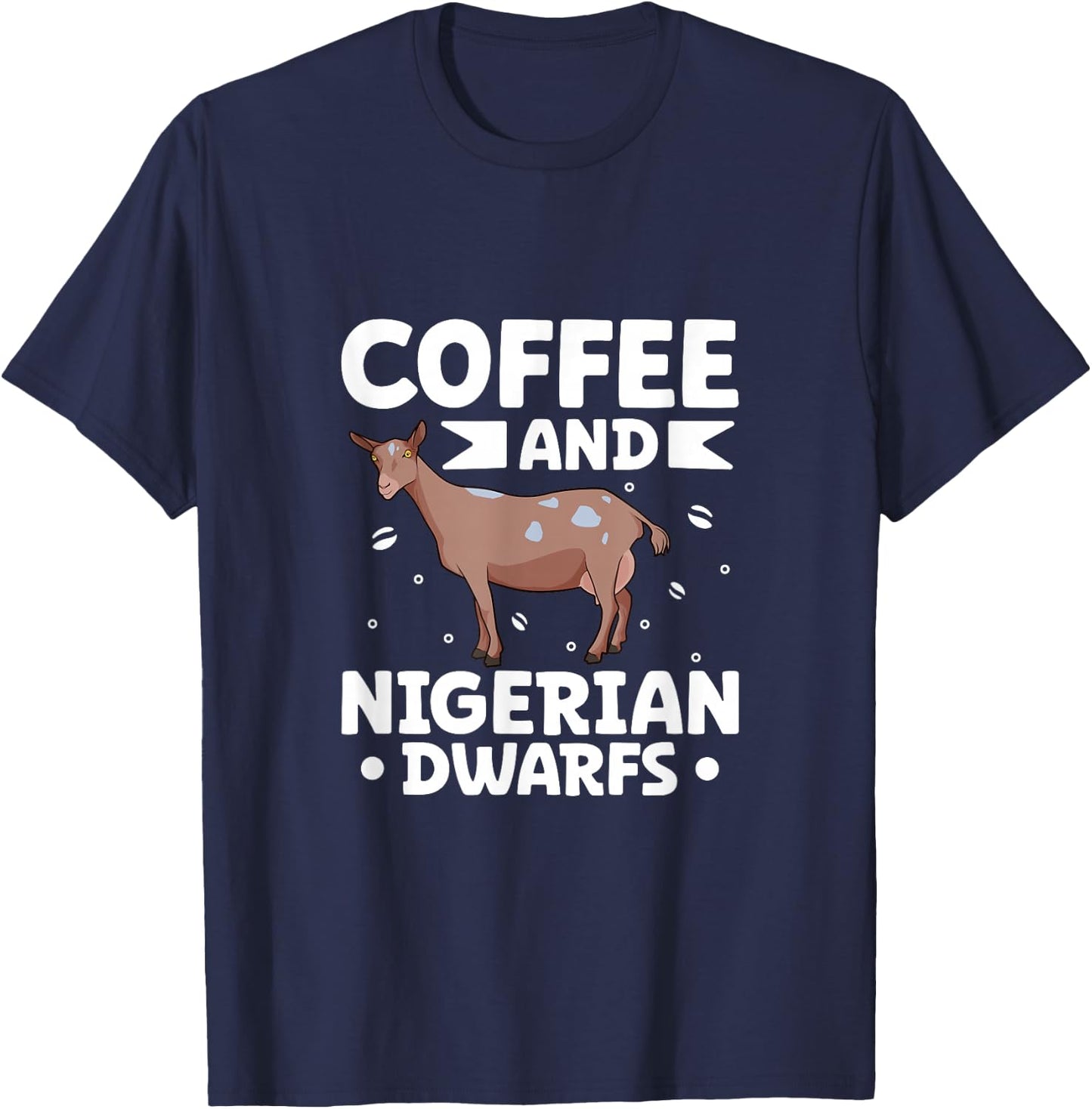 Coffee and Nigerian Dwarf goat T-Shirt - T-Shirt | Navy