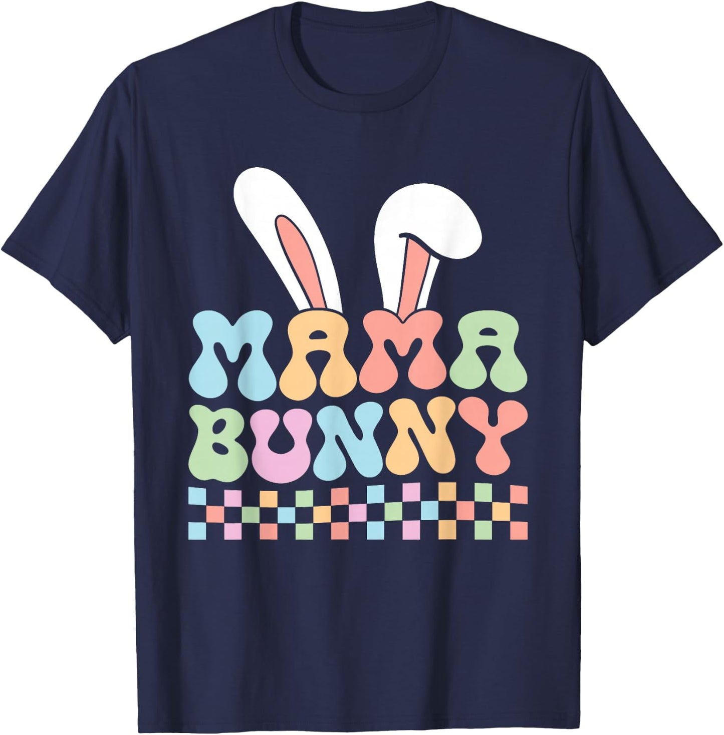 Mama Bunny Shirt Mom Pregnancy Matching Family Easter T-Shirt - T-Shirt | Navy