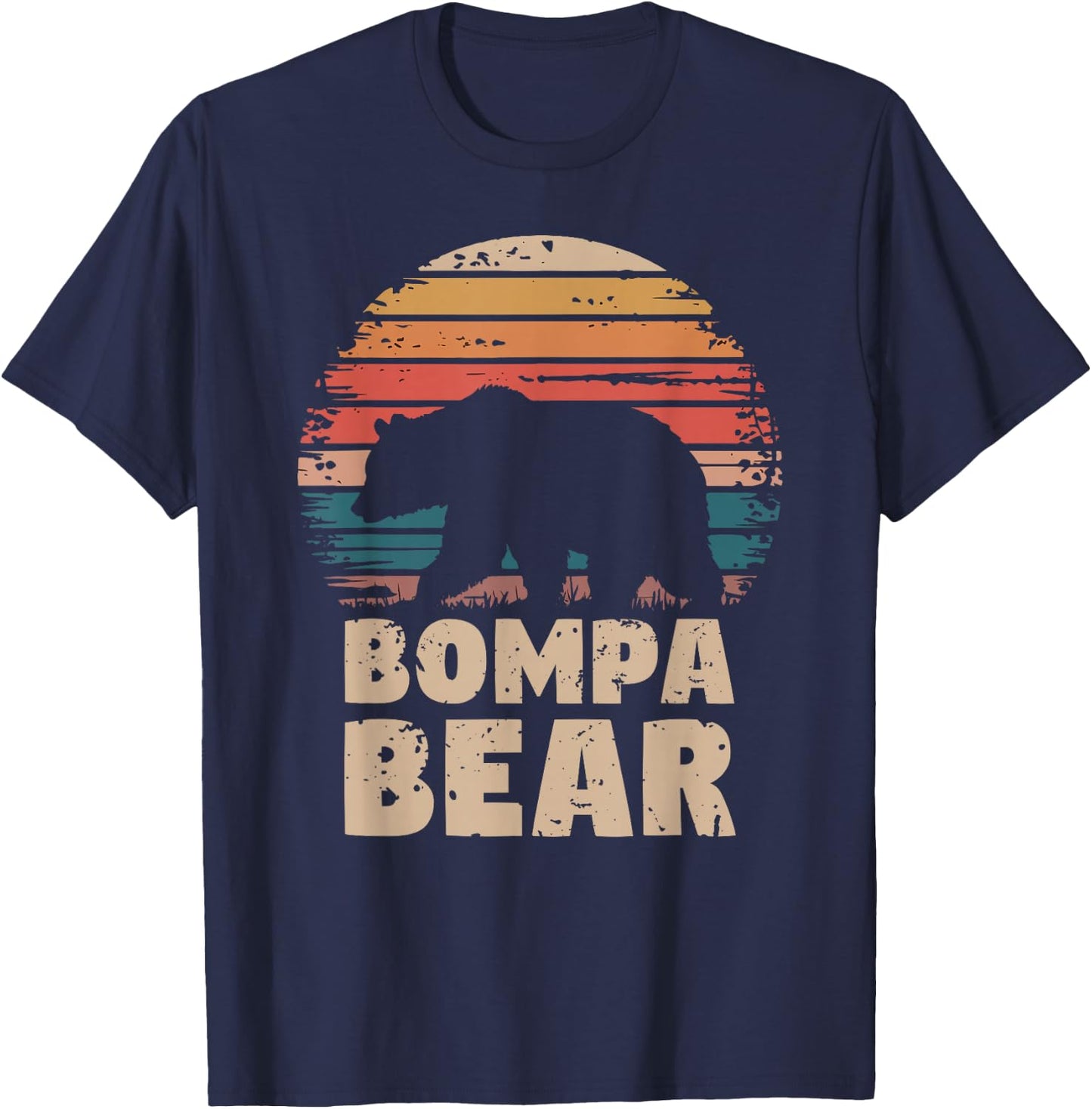 Bompa Bear Vintage Retro Funny Father's Day T-Shirt - T-Shirt | Navy