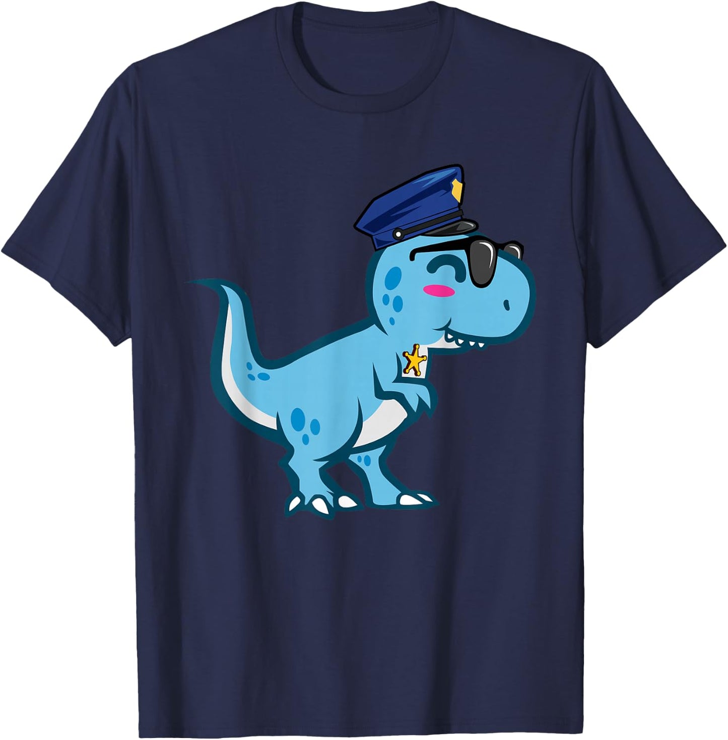 Police Officer Appreciation Design and Gifts Police T-Rex Tyrannosaurus Rex Dinosaur , Women & Kids - , Black, Small, Short Sleeve, Classic Fit, Cotton Blend T-Shirt - T-Shirt | Navy