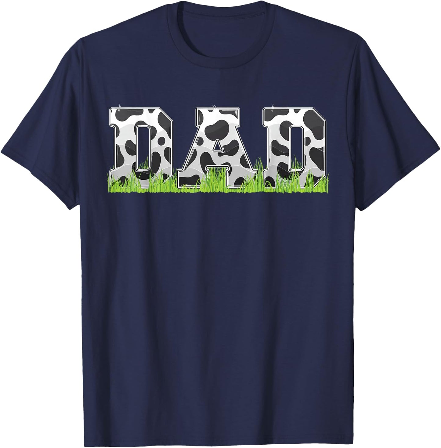 Cow Birthday Family Matching Fathers Day Dad cow print T-Shirt - T-Shirt | Navy