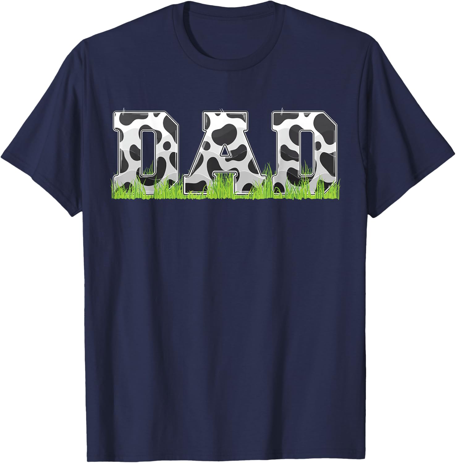 Cow Birthday Family Matching Fathers Day Dad cow print T-Shirt - T-Shirt | Navy