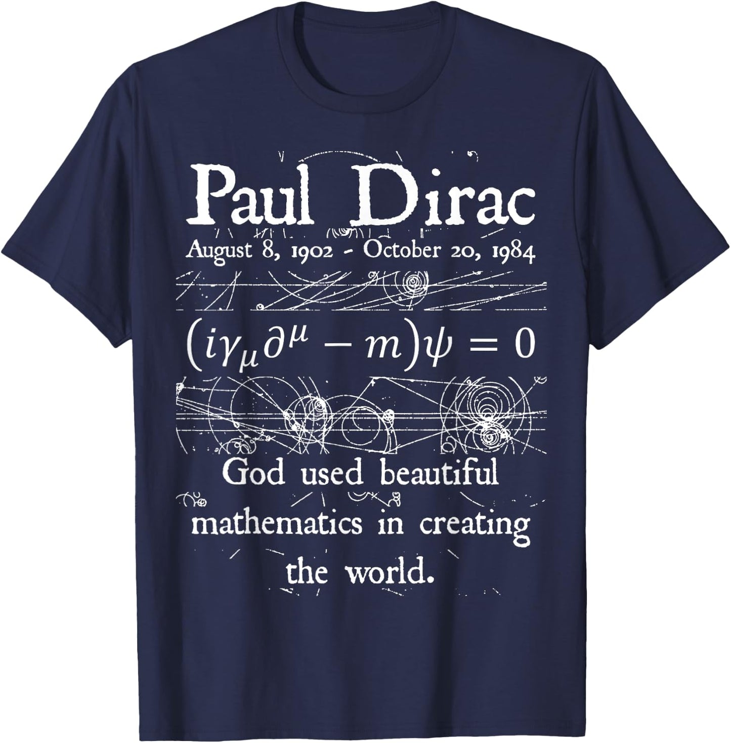 Nerdy Funny Dirac Equation God Beautiful Mathematics Teacher Women Kids T-Shirt - T-Shirt | Navy