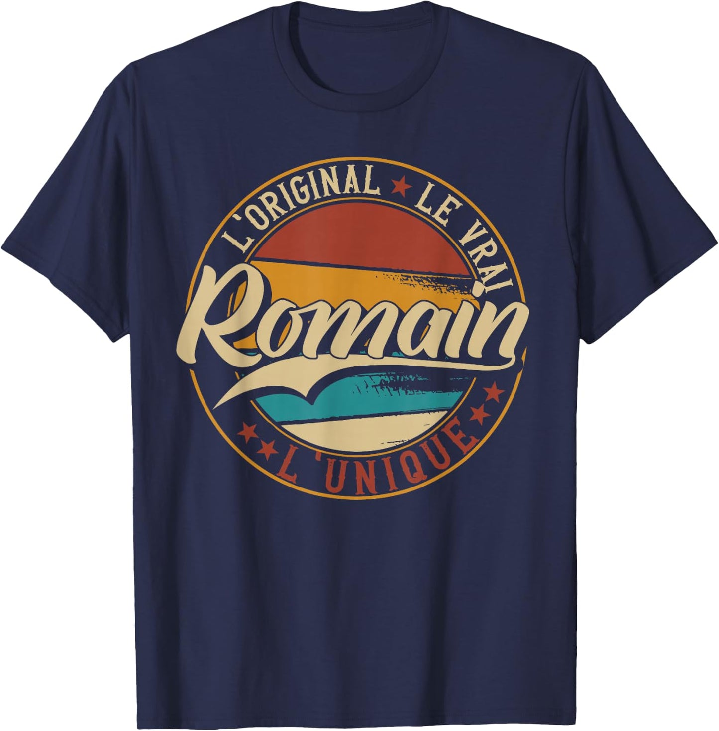 Romain The Original The True The Unique Men & Boys , Black, S T-Shirt - T-Shirt | Navy