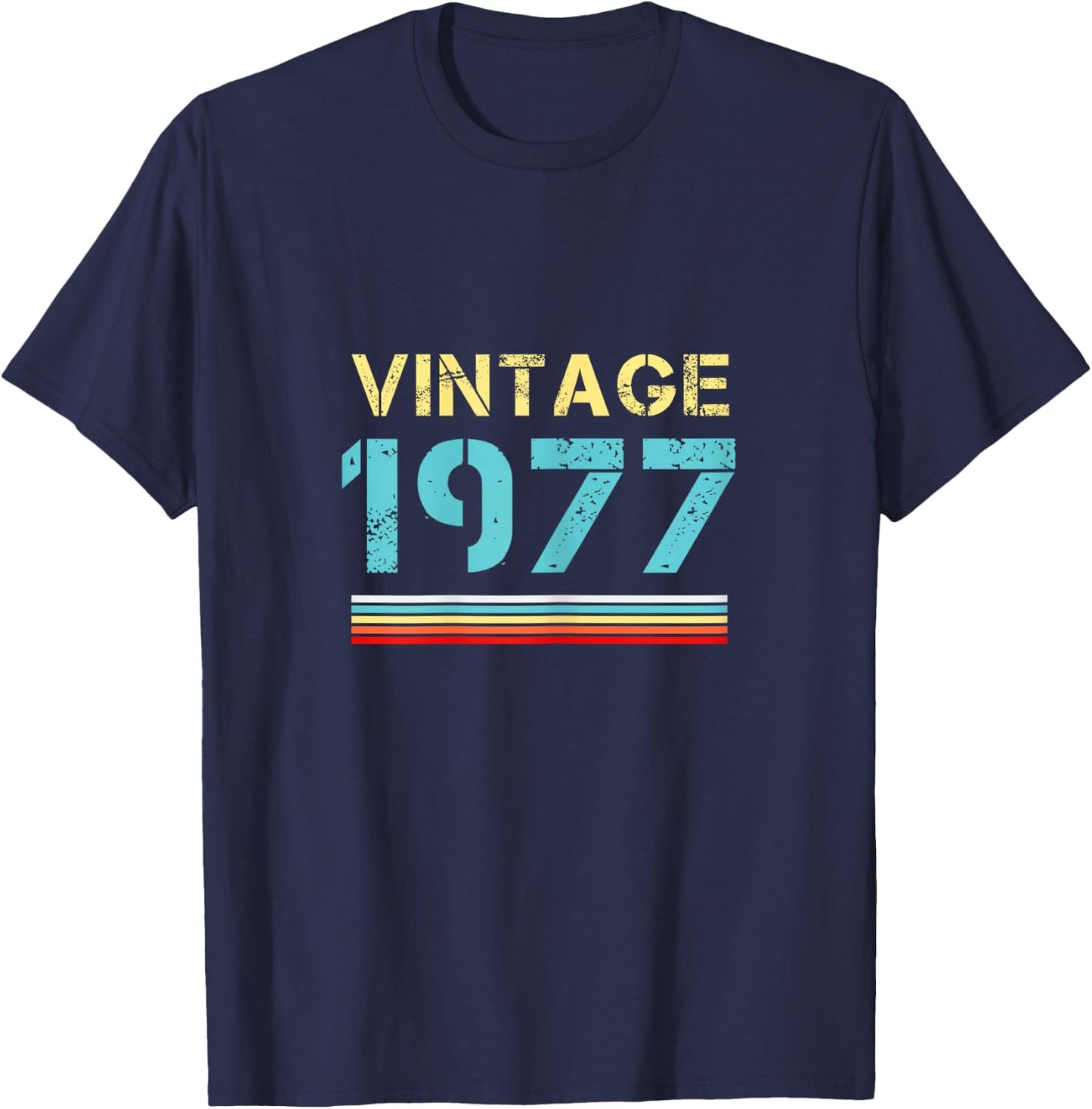 Vintage 1977 T Shirts Retro Funny 1977 Birthday T-Shirt - T-Shirt | Navy