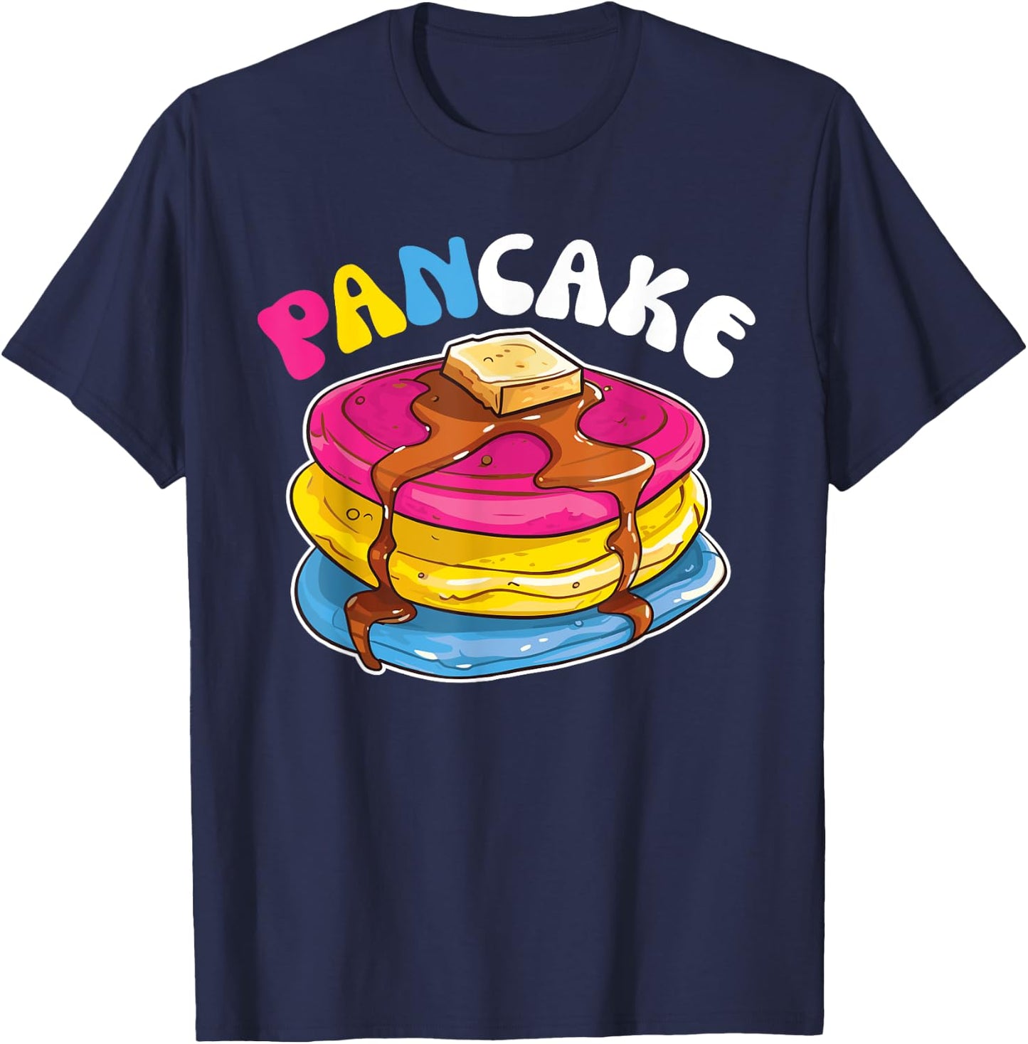 Pansexual Flag Pride Month Lgbtq Pancakes Pan Pun T-Shirt - T-Shirt | Navy