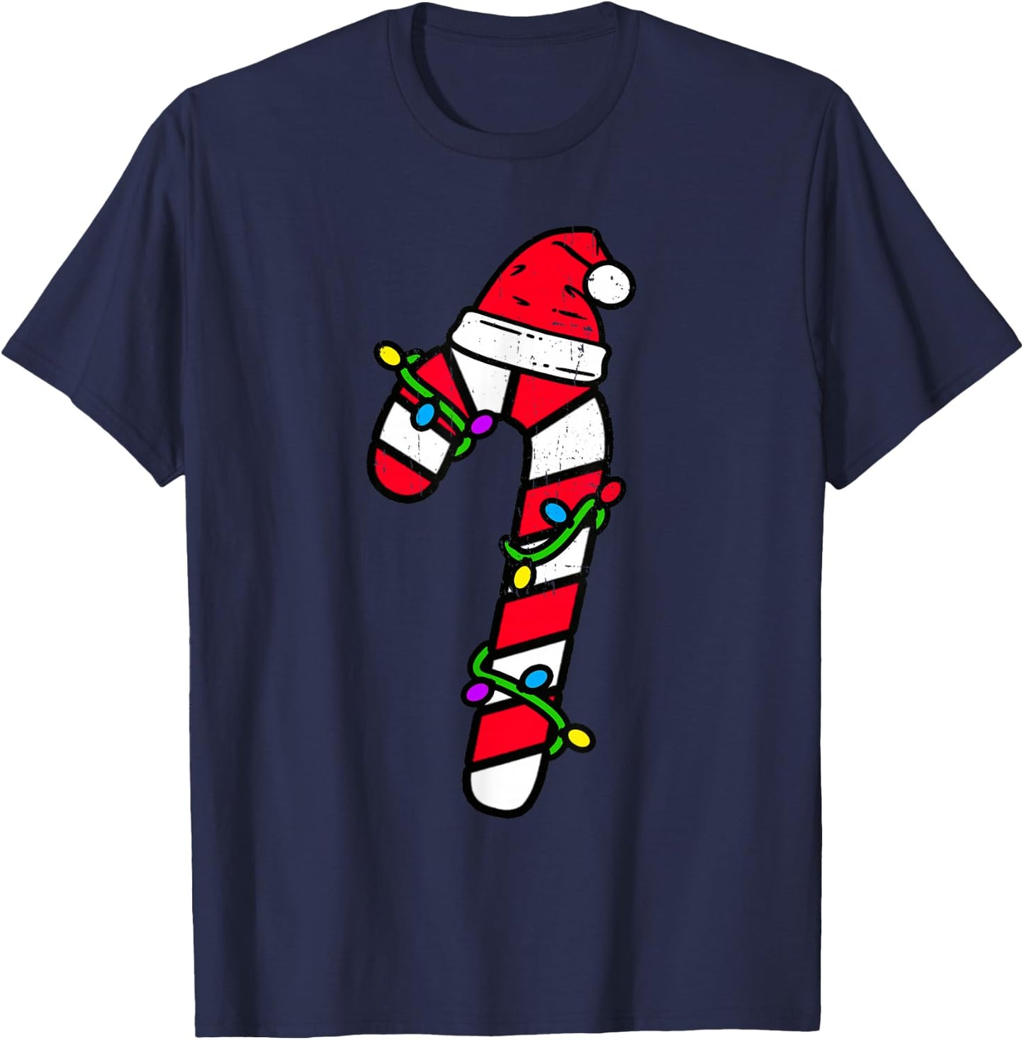 Candy Cane Crew Santa Funny Christmas 2025 Kids Boys Girls T-Shirt - T-Shirt | Navy