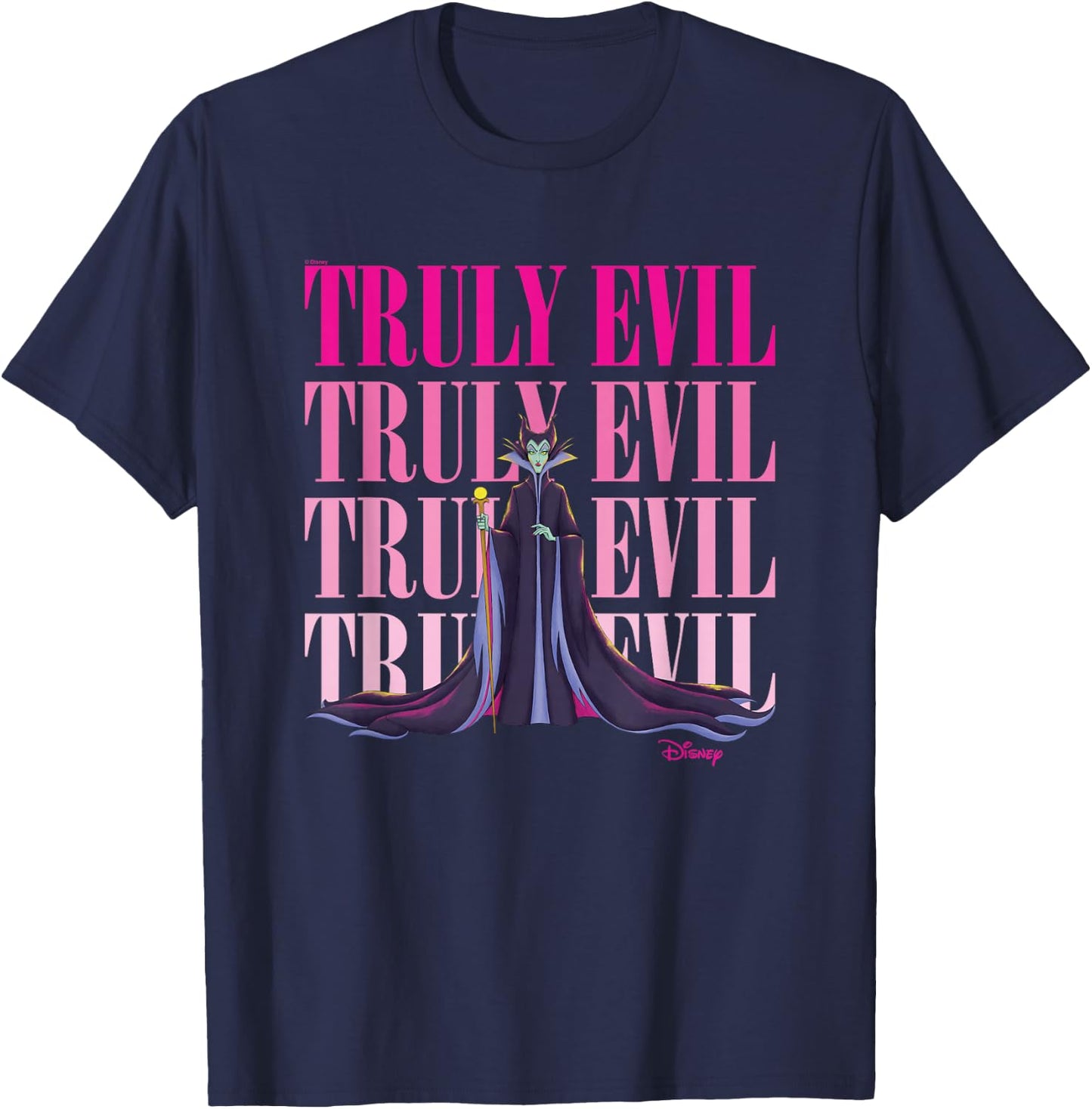 Disney Villains - Maleficent Truly Evil Stacked T-Shirt - T-Shirt | Navy