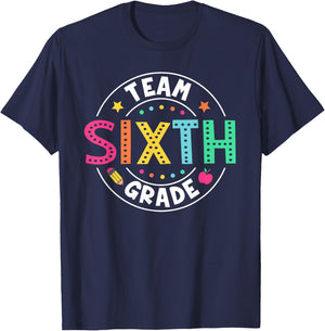 Team Sixth Grade Teacher Kids Back To School 6th Grade Squad T-Shirt - T-Shirt | Navy